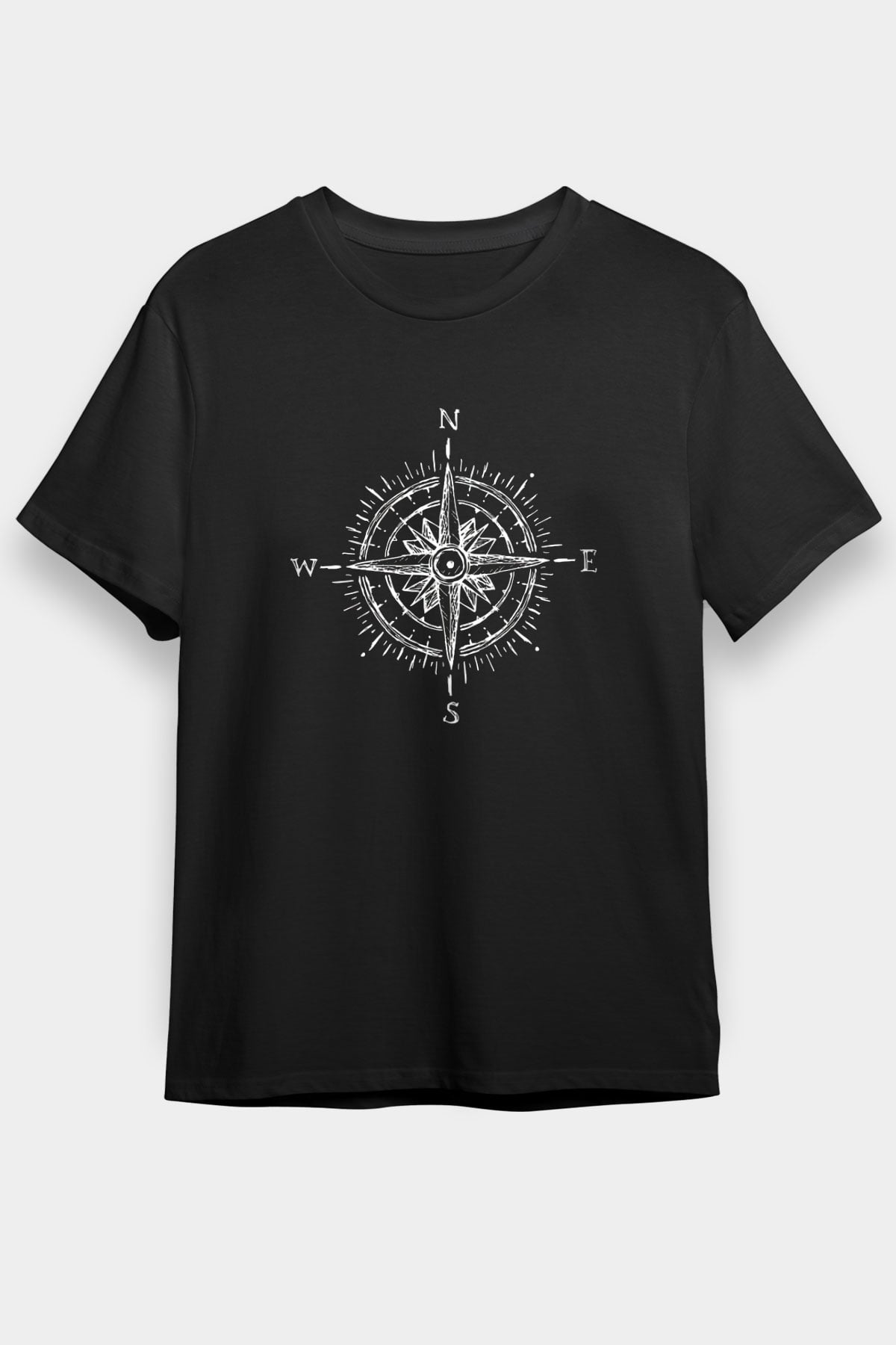 Doğa Yürüyüşü - Trekking Baskılı Unisex Siyah Tişört - Tshirt