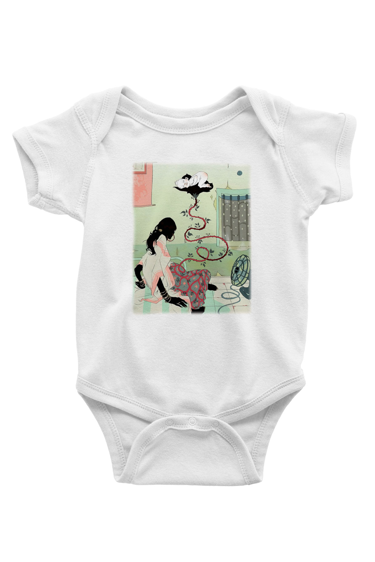 Doğum uzmanı Baskılı Beyaz Unisex Bebek Body - Zıbın