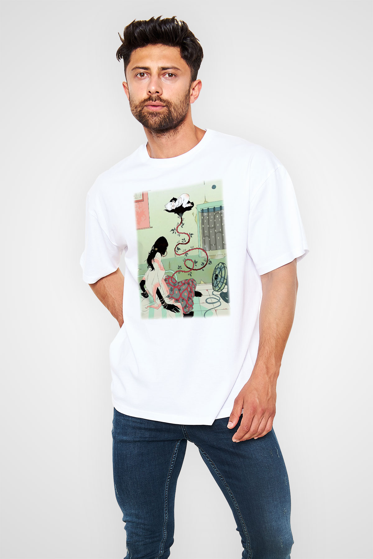 Doğum uzmanı Beyaz Unisex Oversize Tişört T-Shirt