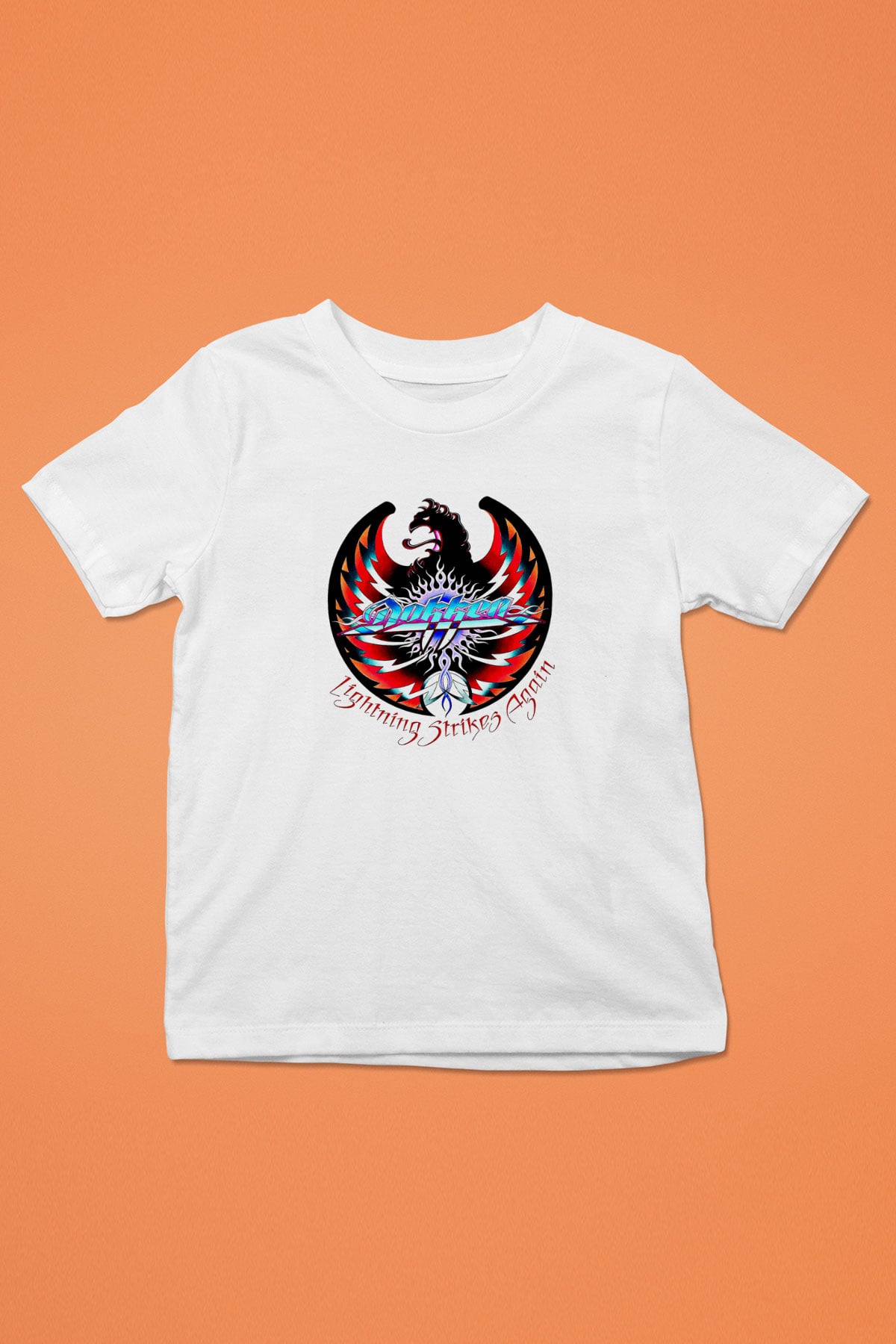 Dokken Baskılı Unisex Beyaz Çocuk Tişört