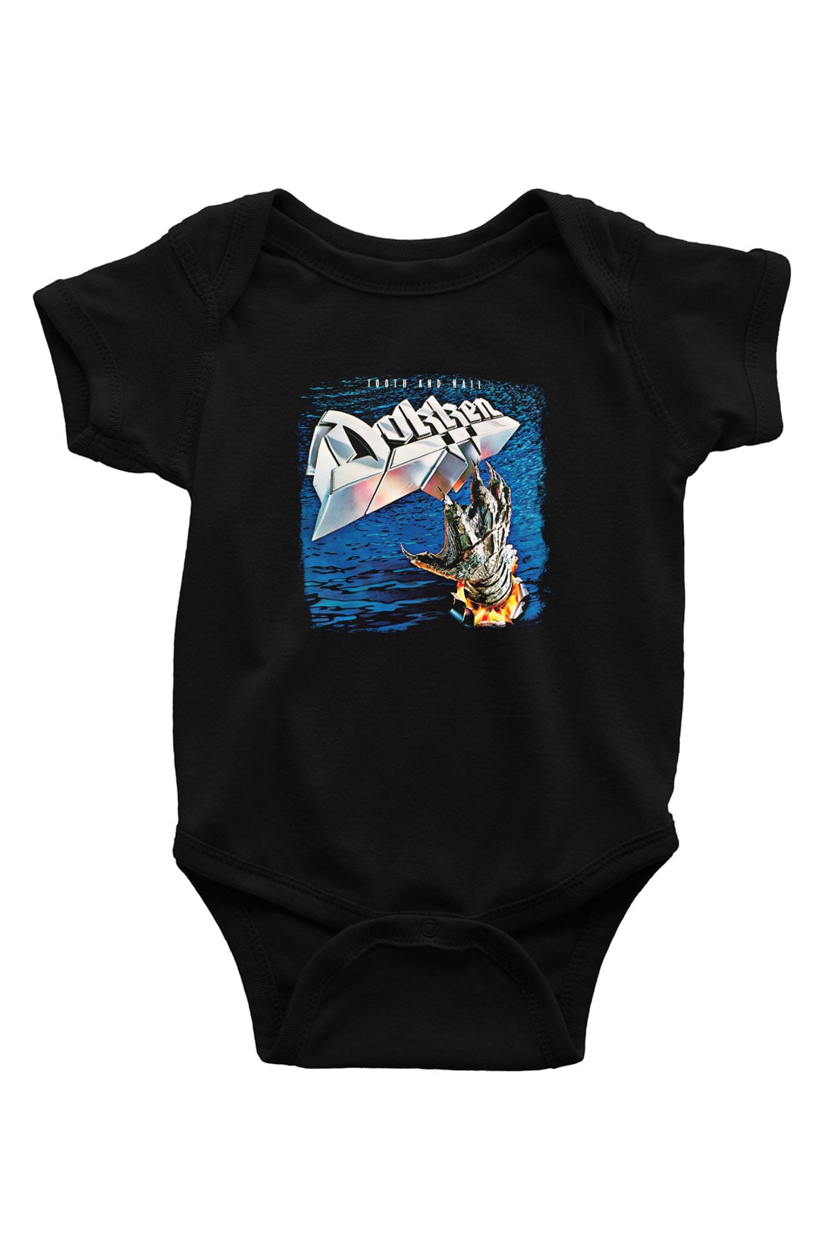 Dokken Baskılı Unisex Siyah Bebek Body - Zıbın