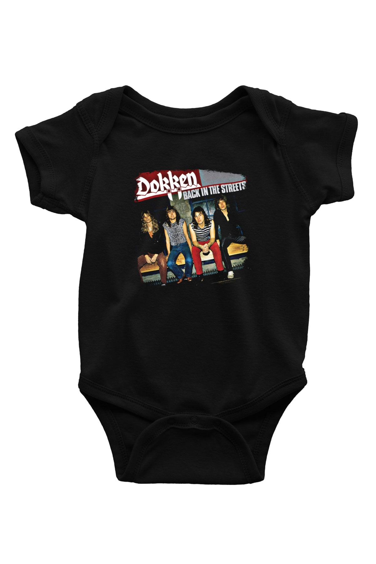 Dokken Baskılı Unisex Siyah Bebek Body - Zıbın