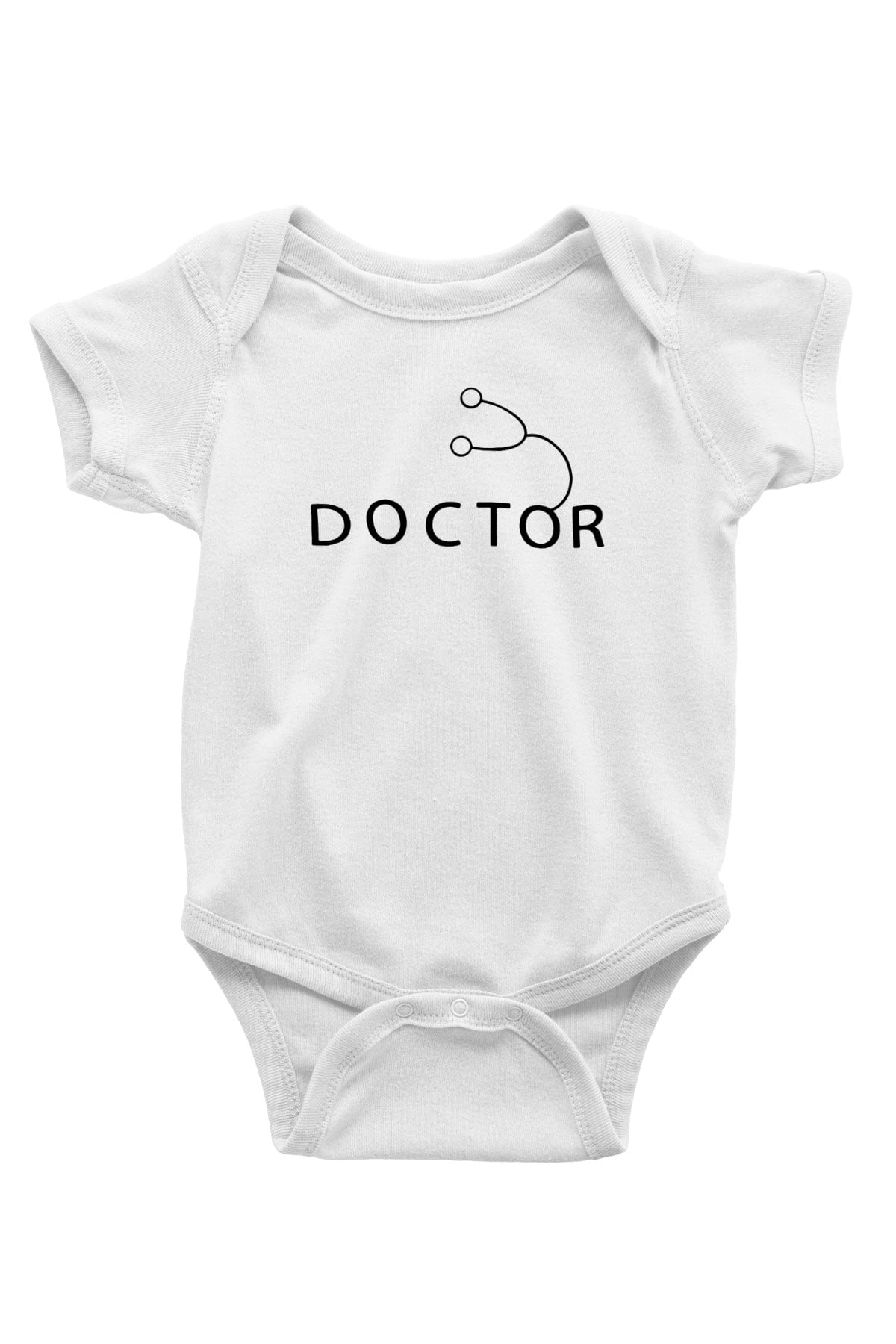 Doktor Baskılı Beyaz Unisex Bebek Body - Zıbın