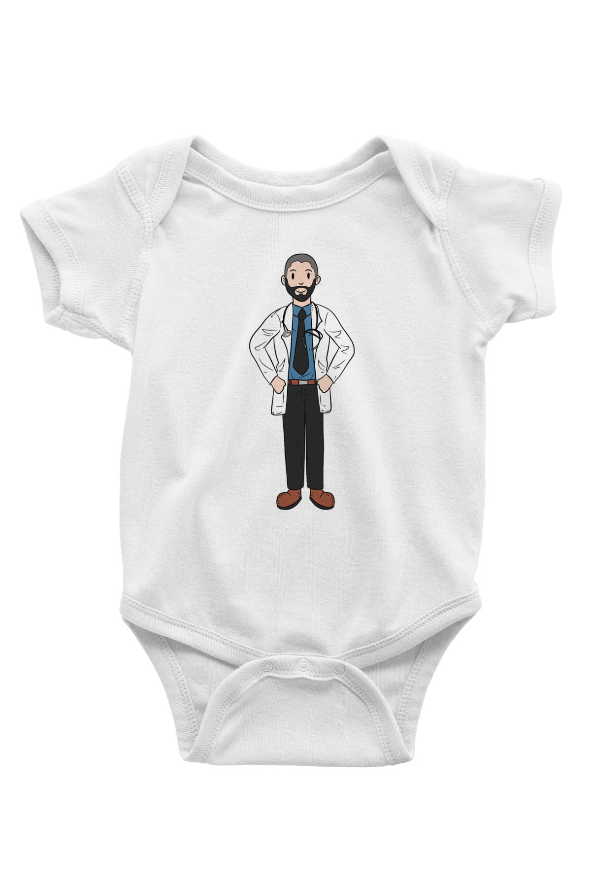 Doktor Beyaz Bebek Body - Zıbın