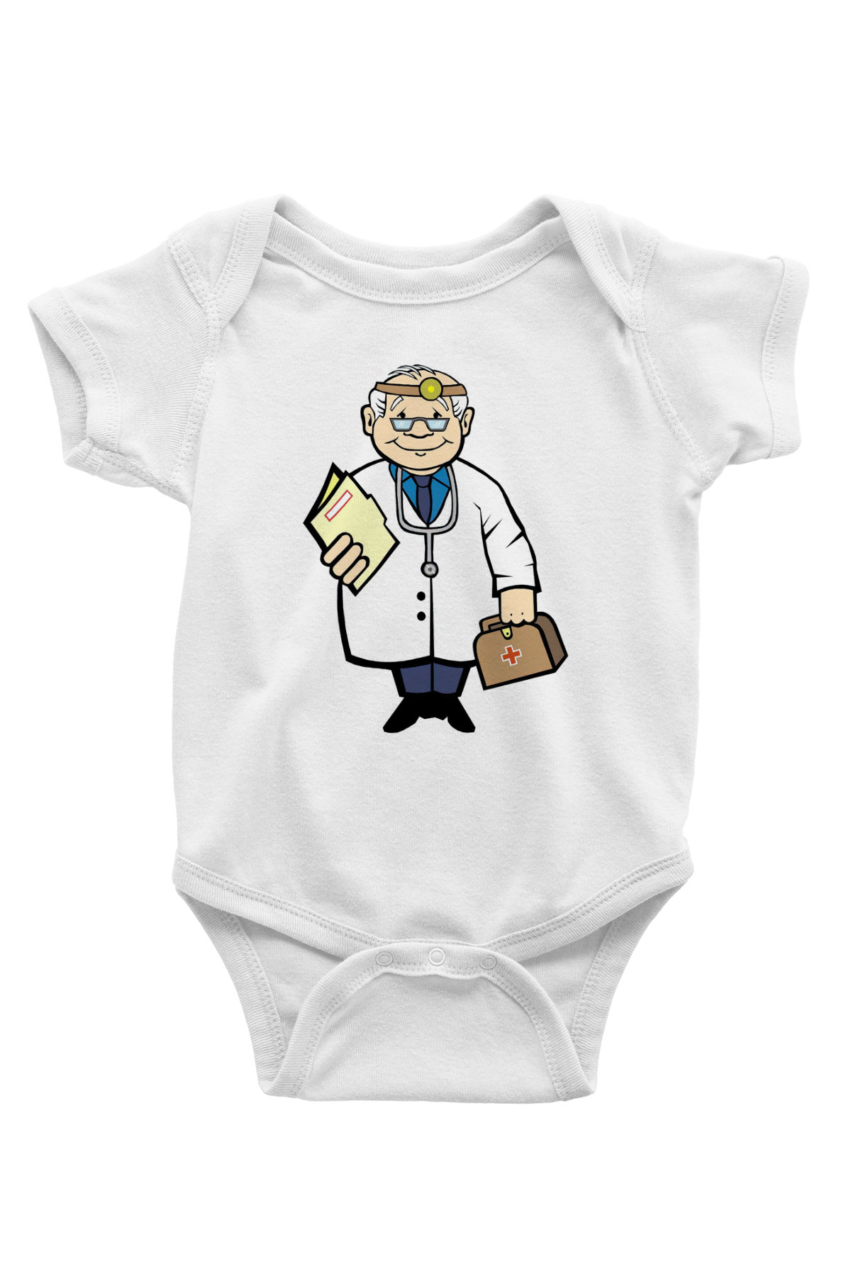 Doktor Beyaz Bebek Body - Zıbın