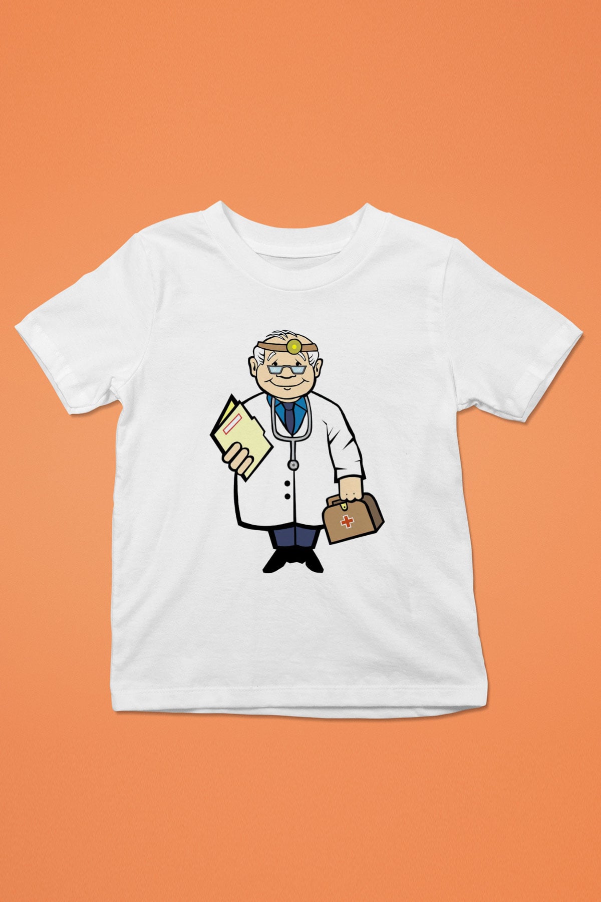 Doktor Beyaz Unisex Çocuk Tişört