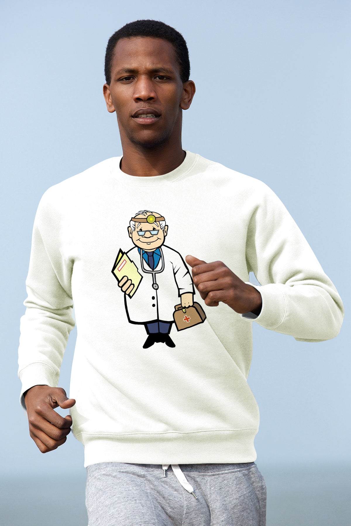 Doktor Beyaz Unisex Sweatshirt