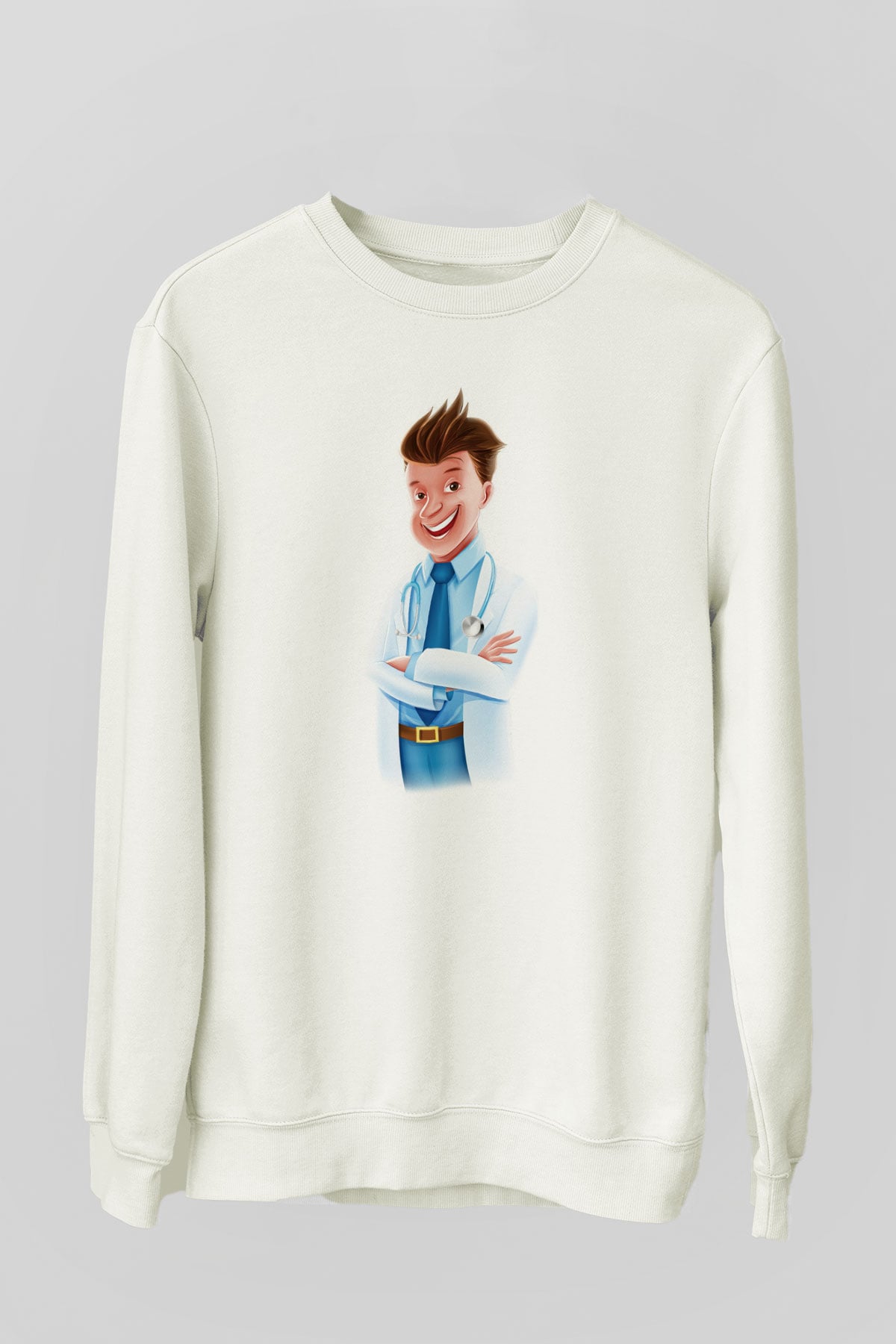 Doktor Beyaz Unisex Sweatshirt