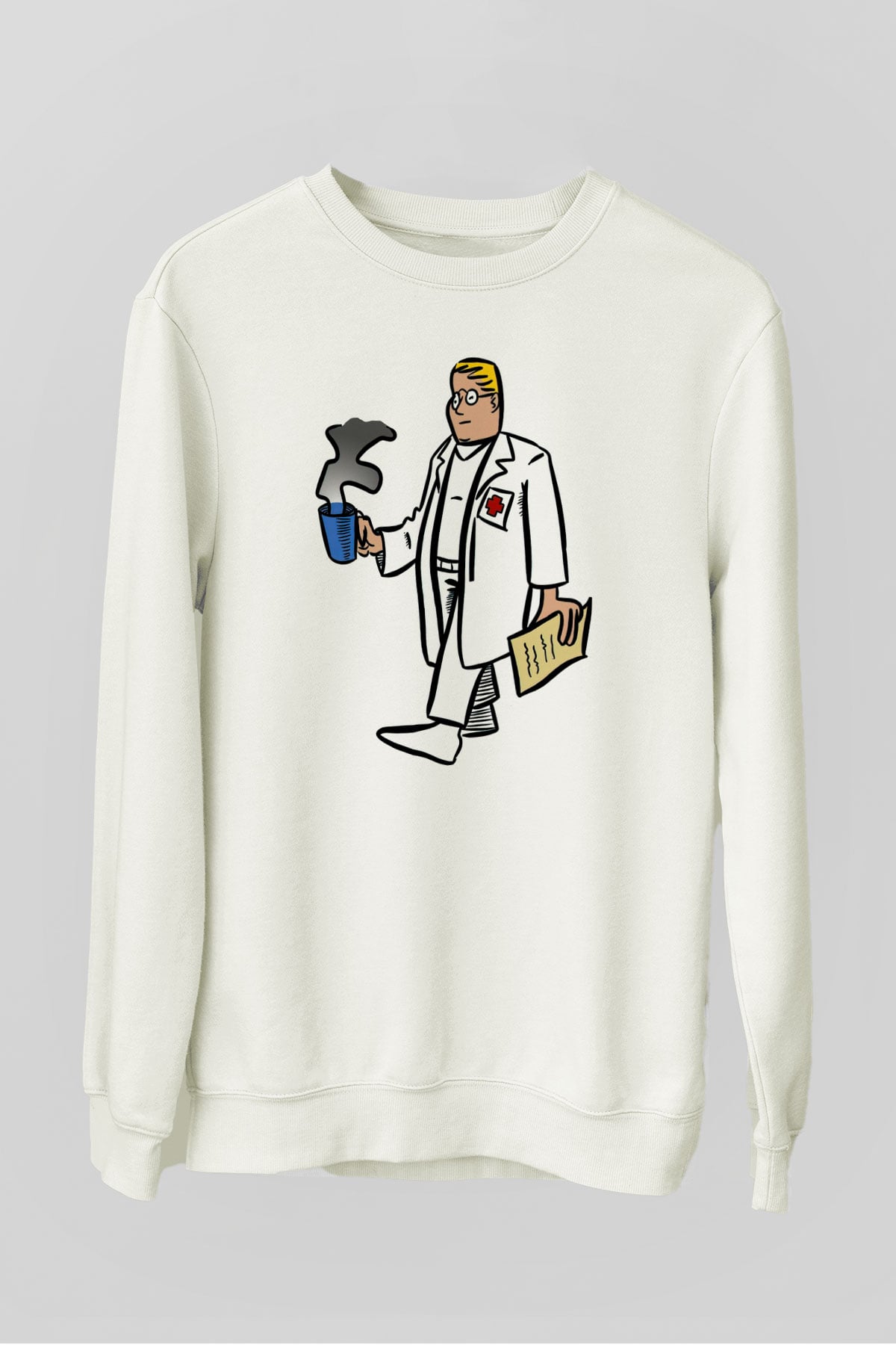 Doktor Beyaz Unisex Sweatshirt