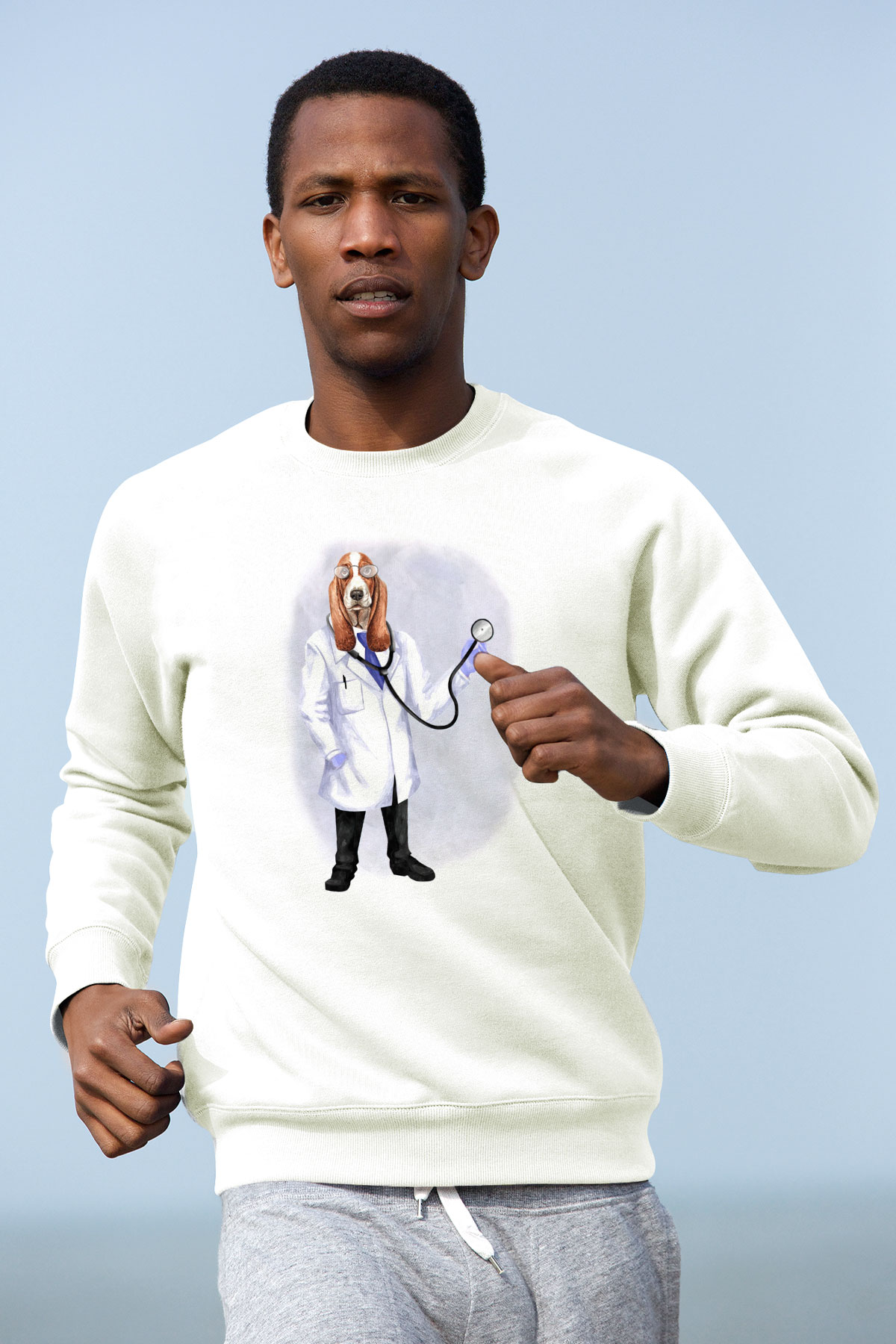 Doktor Beyaz Unisex Sweatshirt