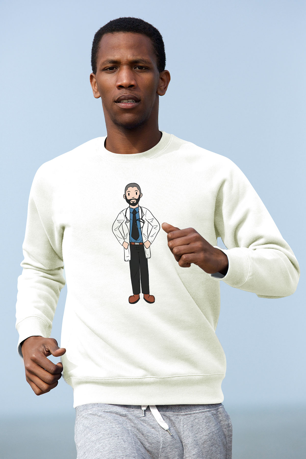 Doktor Beyaz Unisex Sweatshirt
