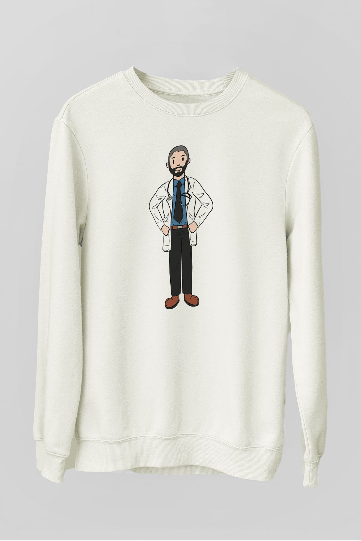 Doktor Beyaz Unisex Sweatshirt