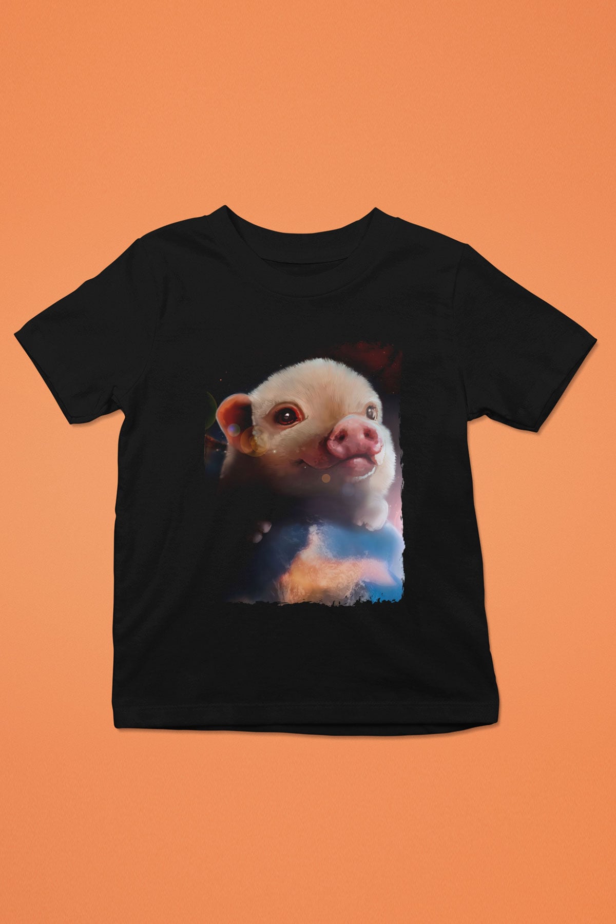Domuz Siyah Unisex Çocuk Tişört