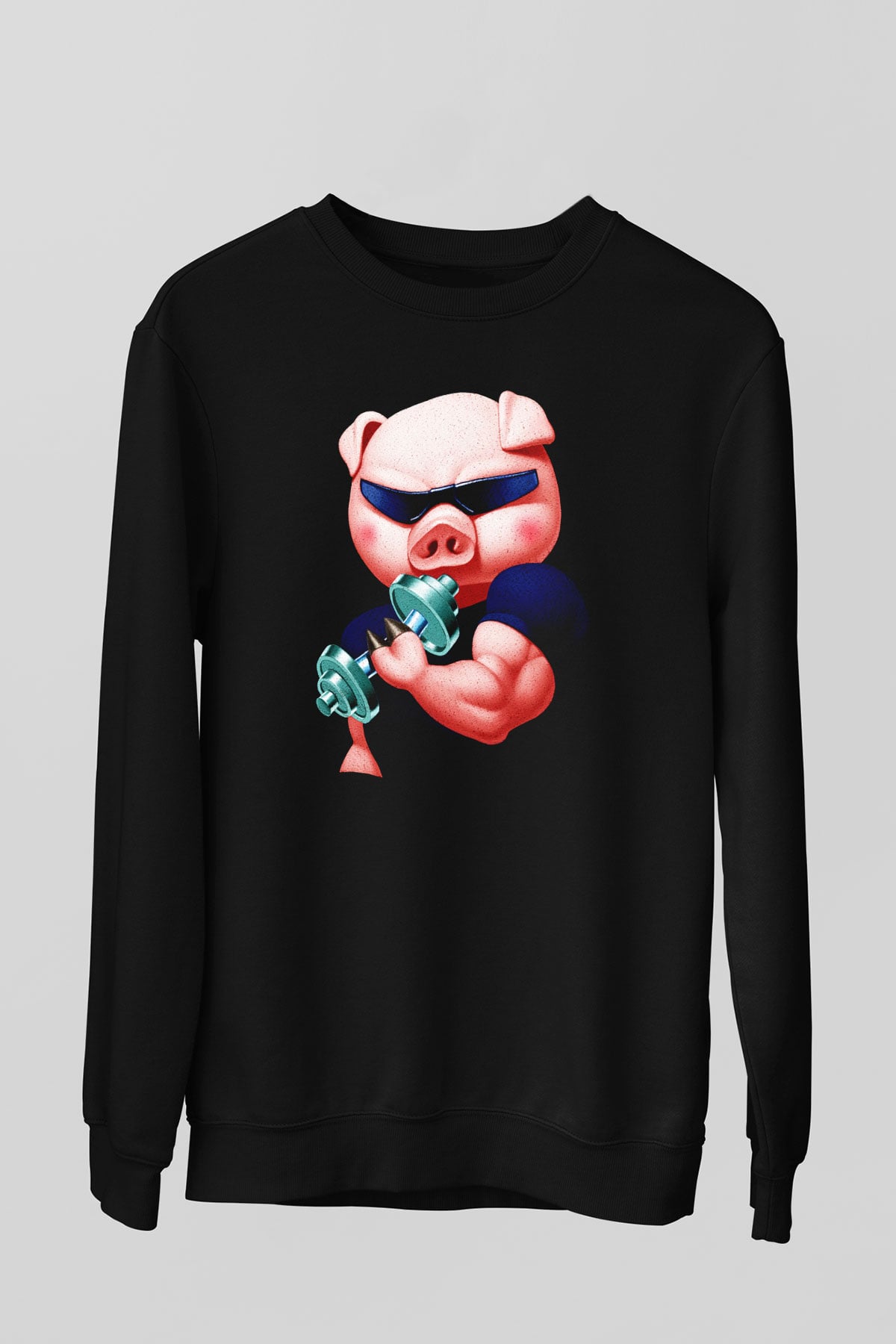 Domuz Siyah Unisex Sweatshirt