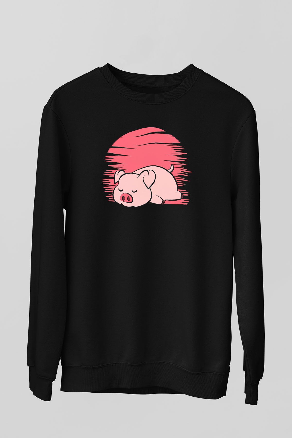 Domuz Siyah Unisex Sweatshirt