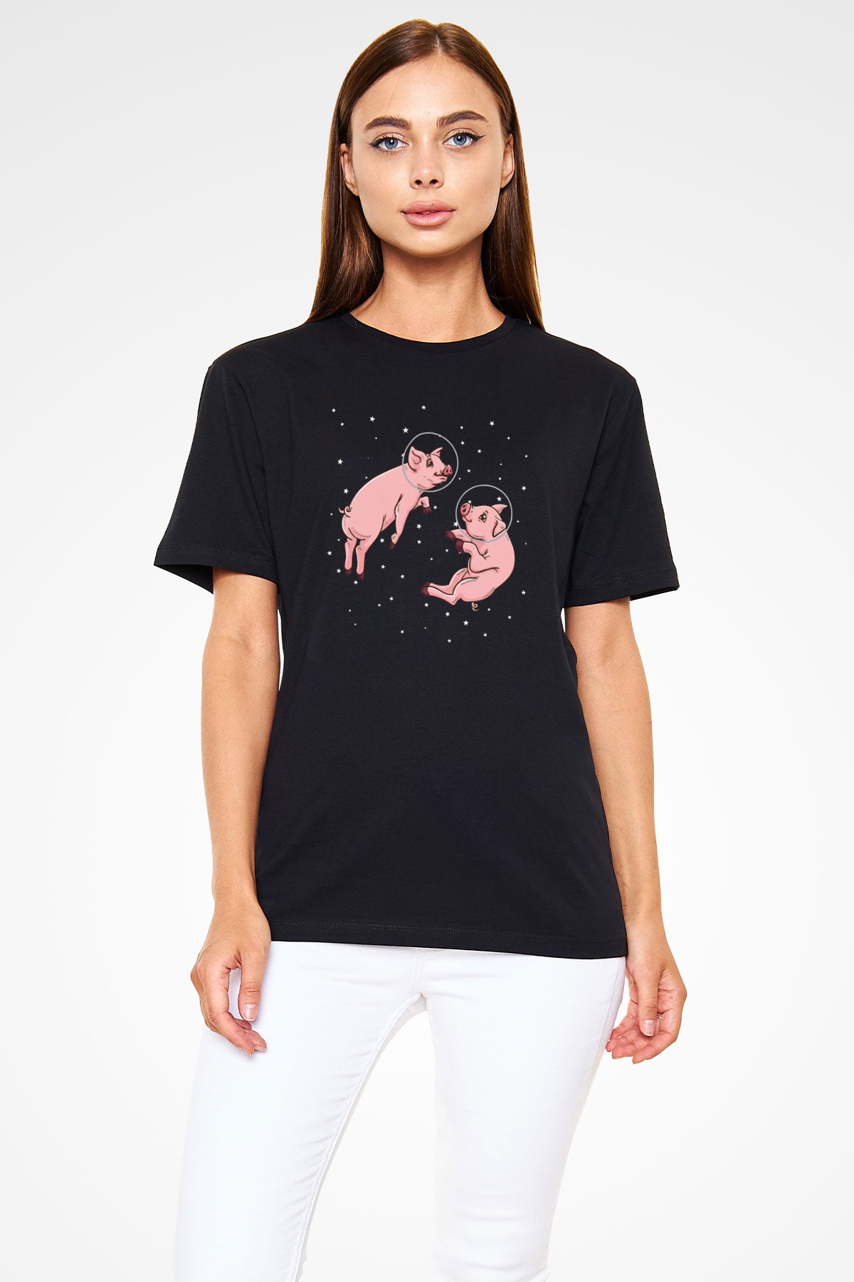 Domuz Siyah Unisex Tişört T-Shirt - TişörtFabrikası