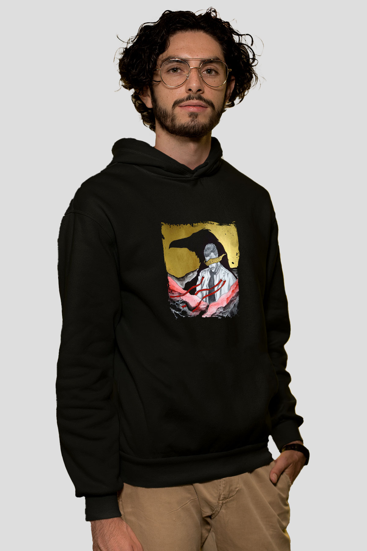 Don Diablo Baskılı Unisex Siyah Hoodie