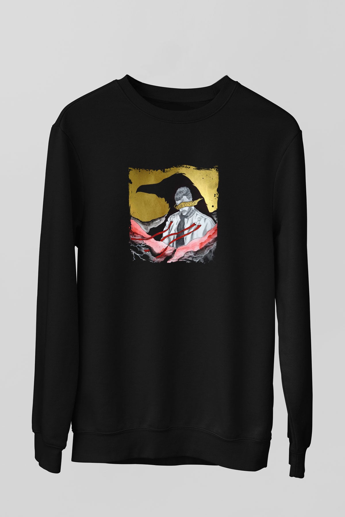Don Diablo Baskılı Unisex Siyah Sweatshirt