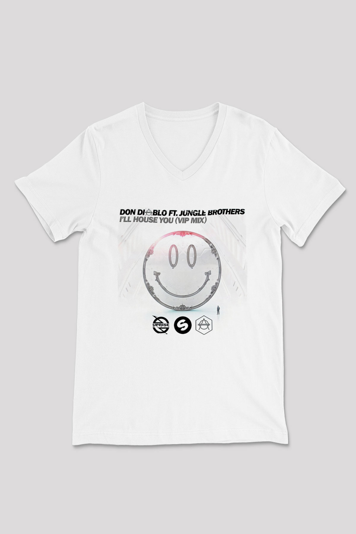Don Diablo Beyaz Unisex V Yaka Tişört