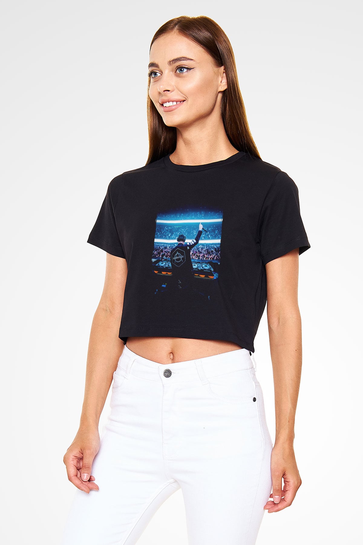 Don Diablo Siyah  Crop Top Tişört