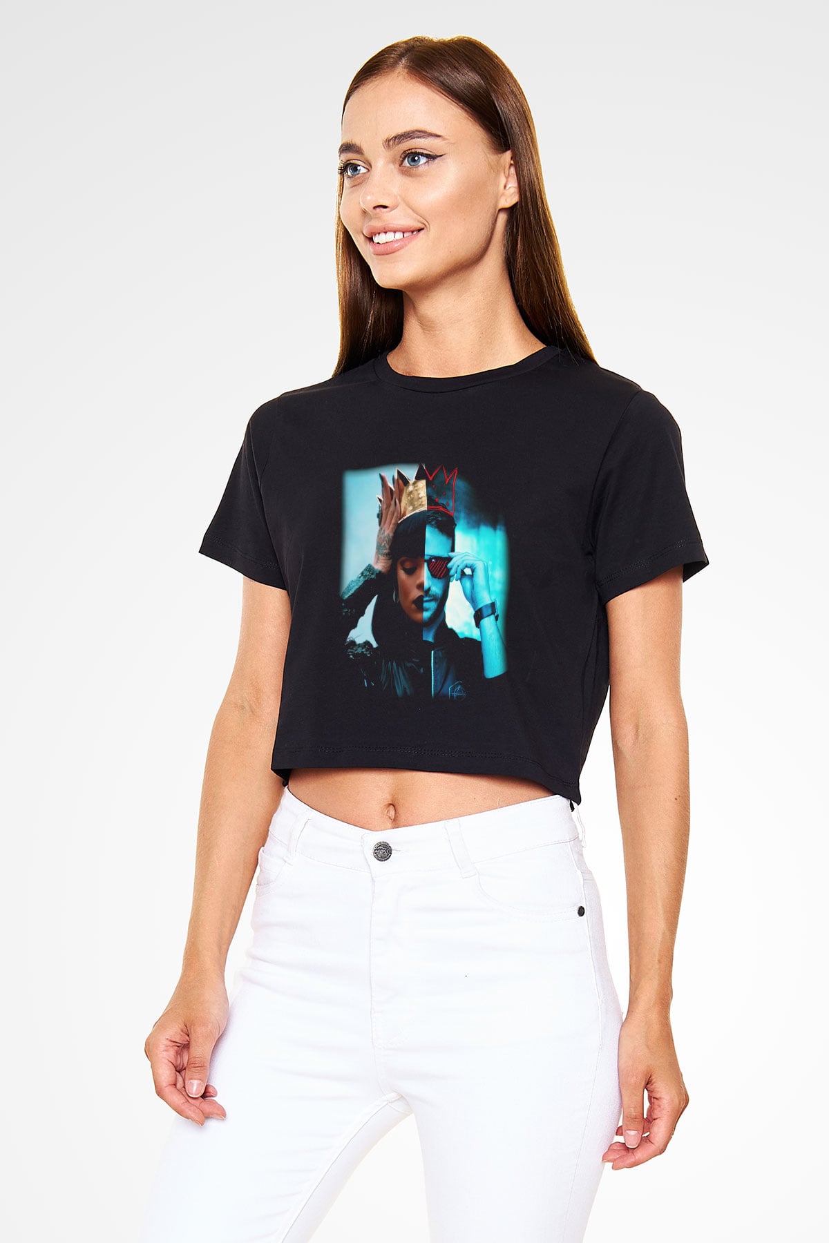 Don Diablo Siyah Crop Top Tişört