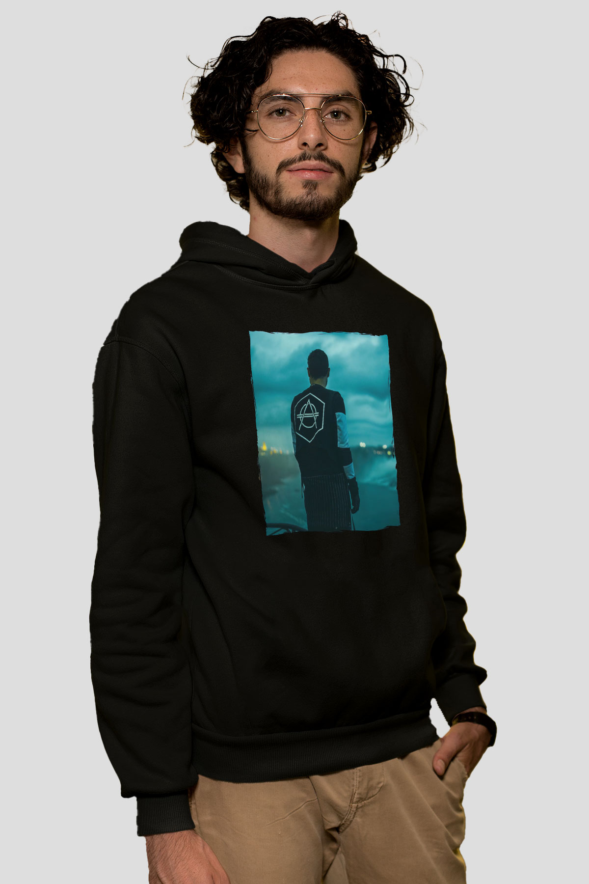 Don Diablo Siyah Unisex Kapüşonlu Sweatshirt
