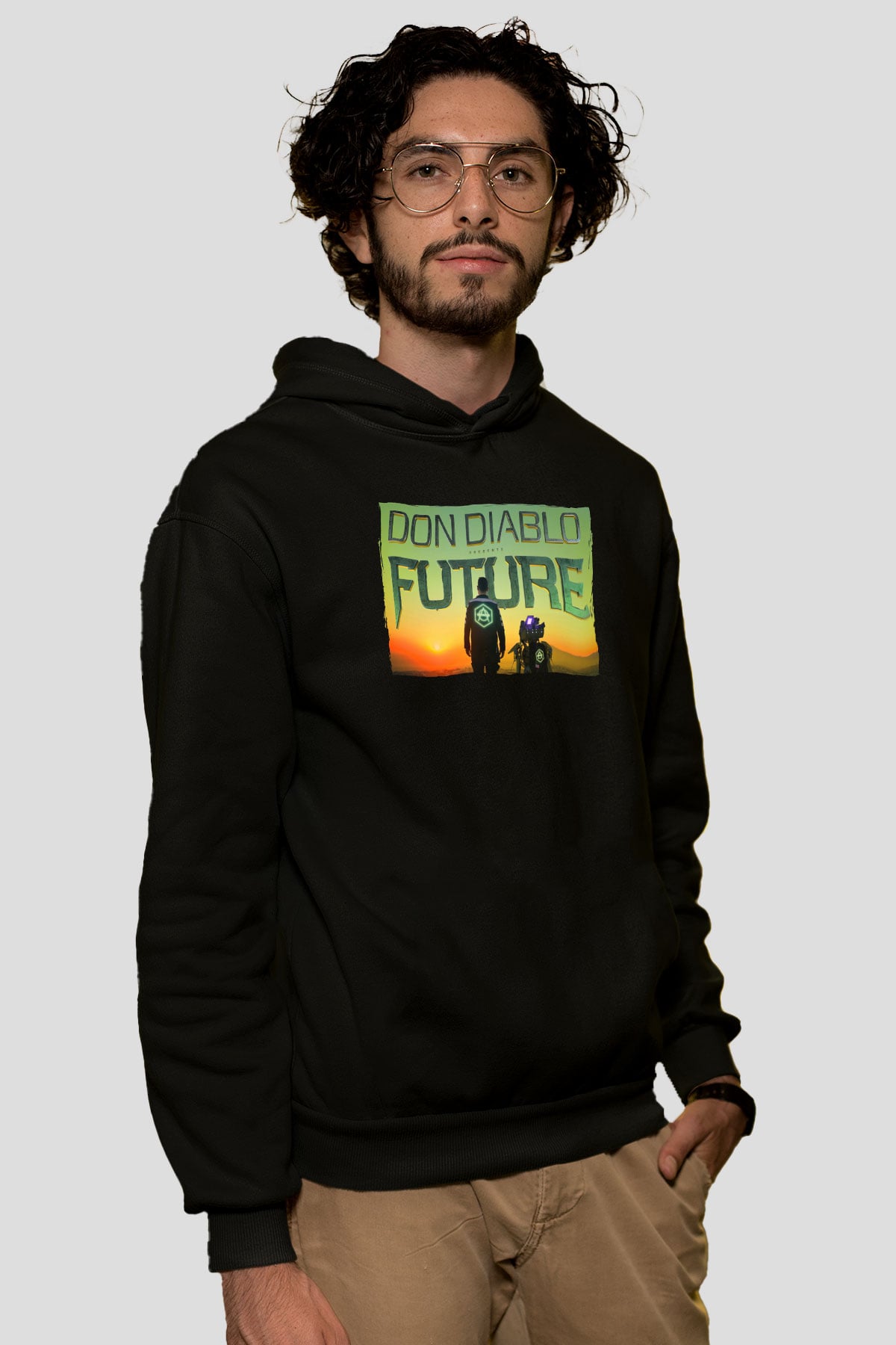 Don Diablo Siyah Unisex Kapüşonlu Sweatshirt