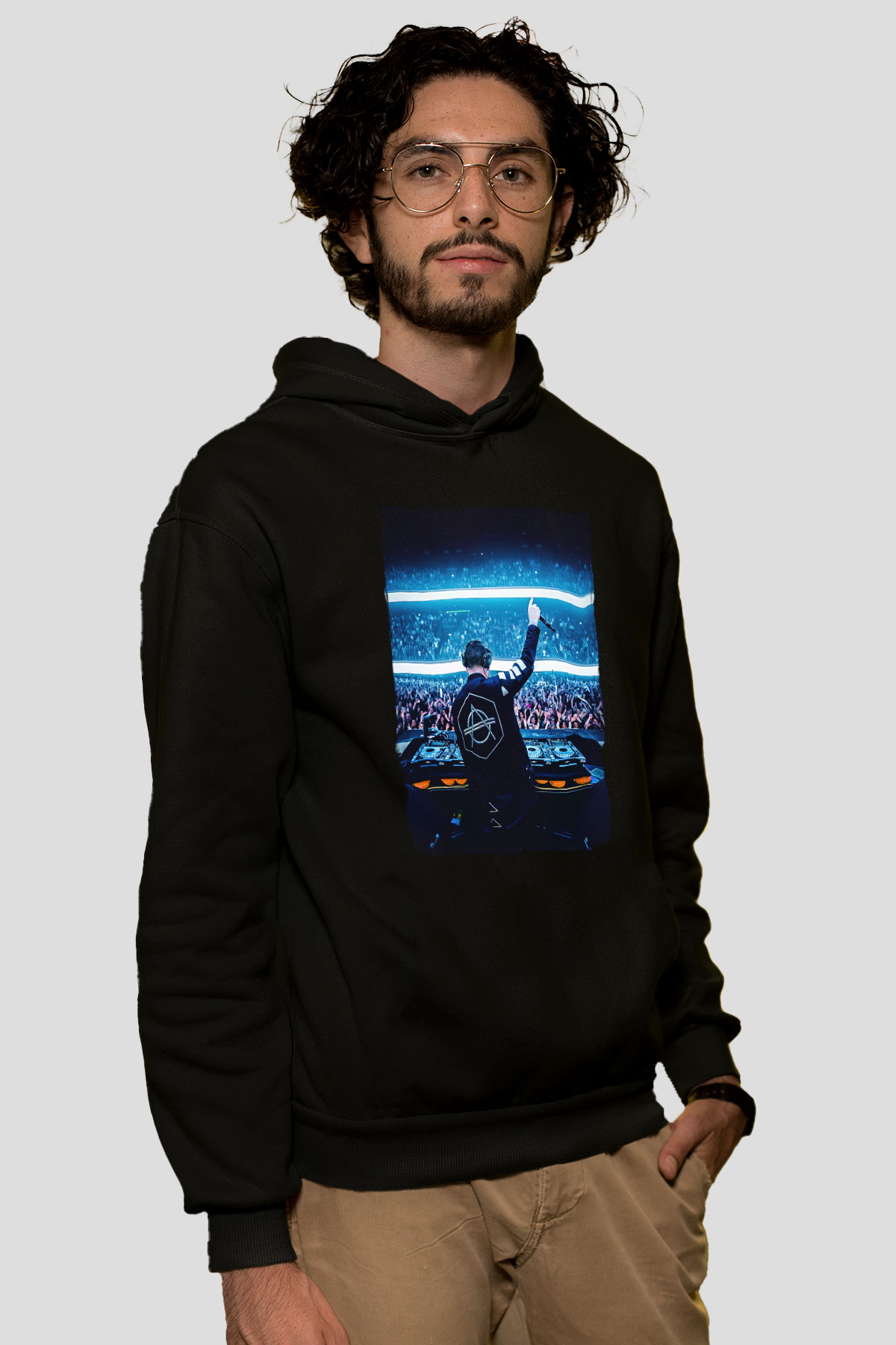 Don Diablo Siyah Unisex Kapüşonlu Sweatshirt
