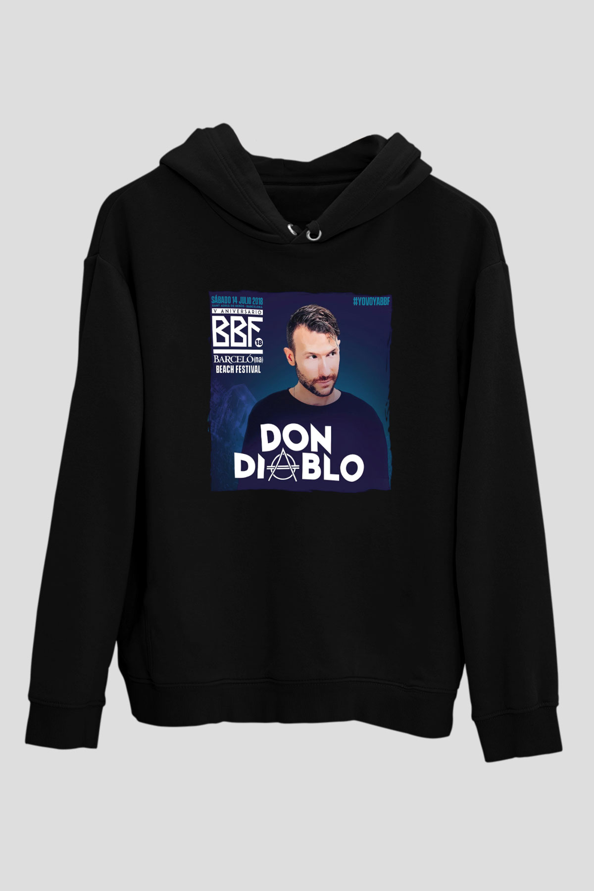 Don Diablo Siyah Unisex Kapüşonlu Sweatshirt