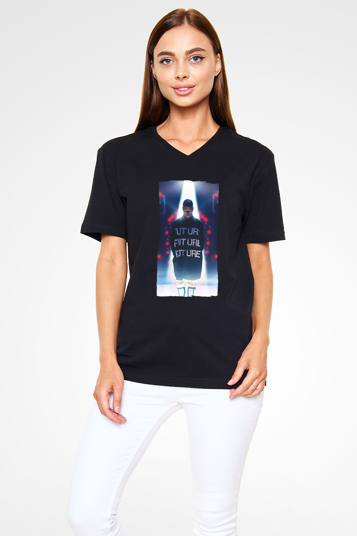 Don Diablo Siyah Unisex V Yaka Tişört