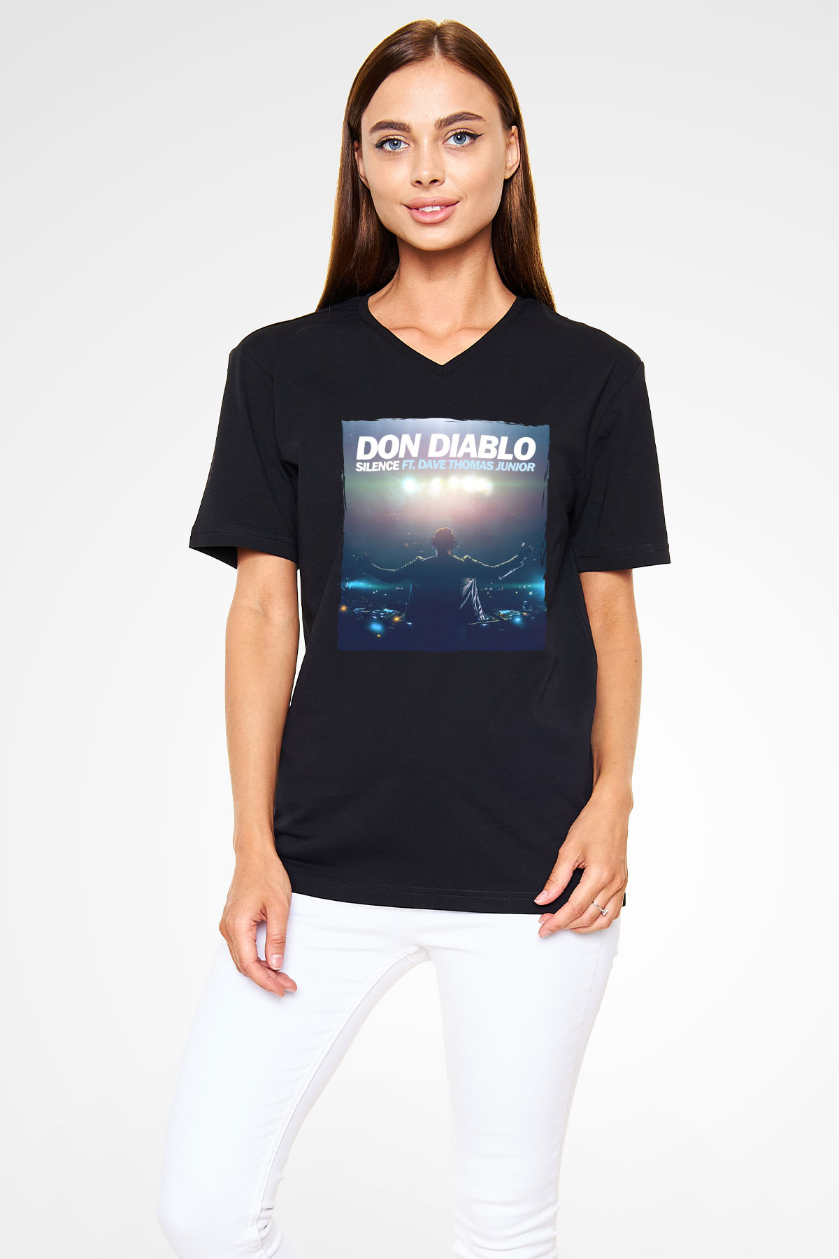 Don Diablo Siyah Unisex V Yaka Tişört