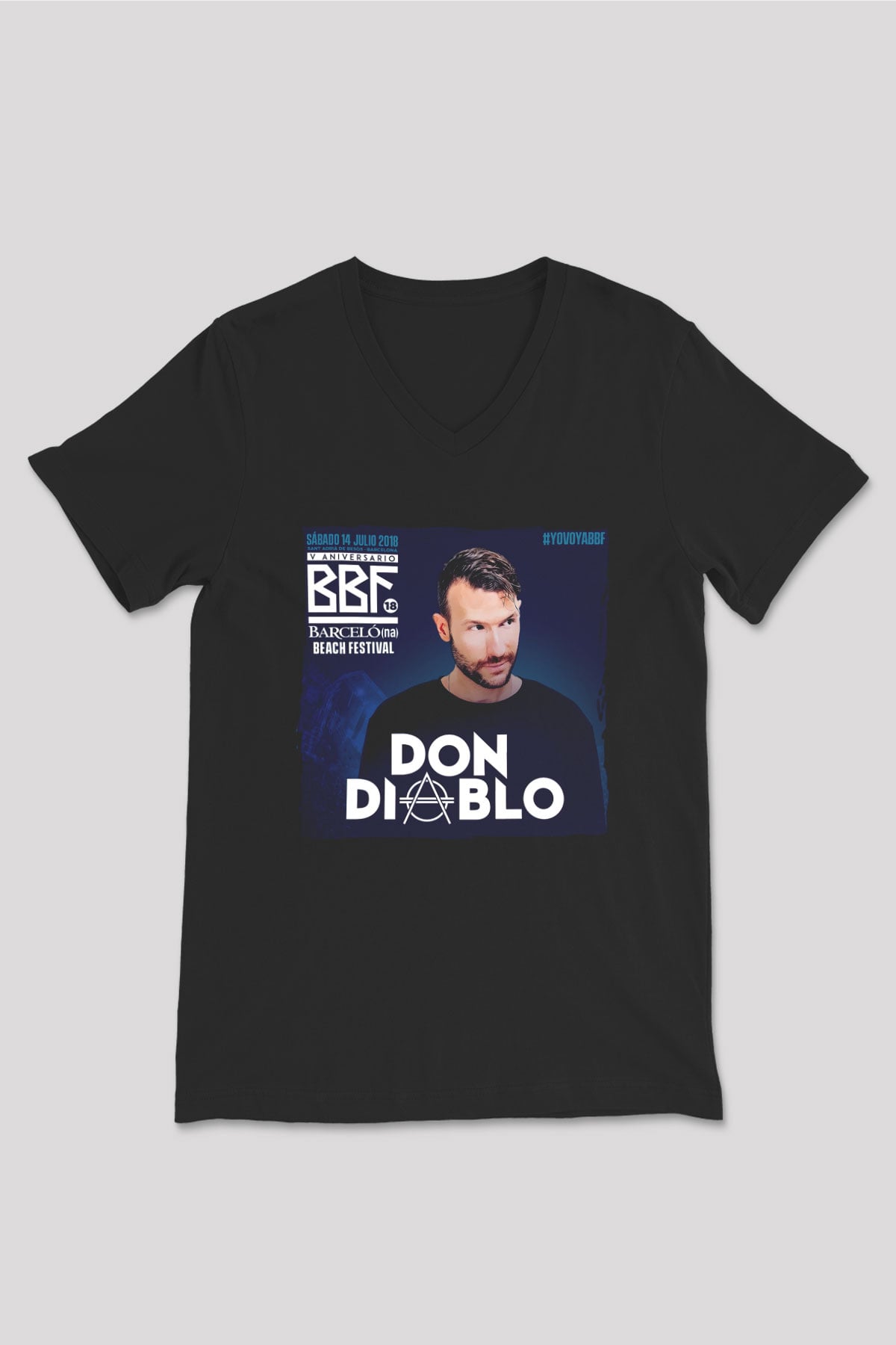 Don Diablo Siyah Unisex V Yaka Tişört