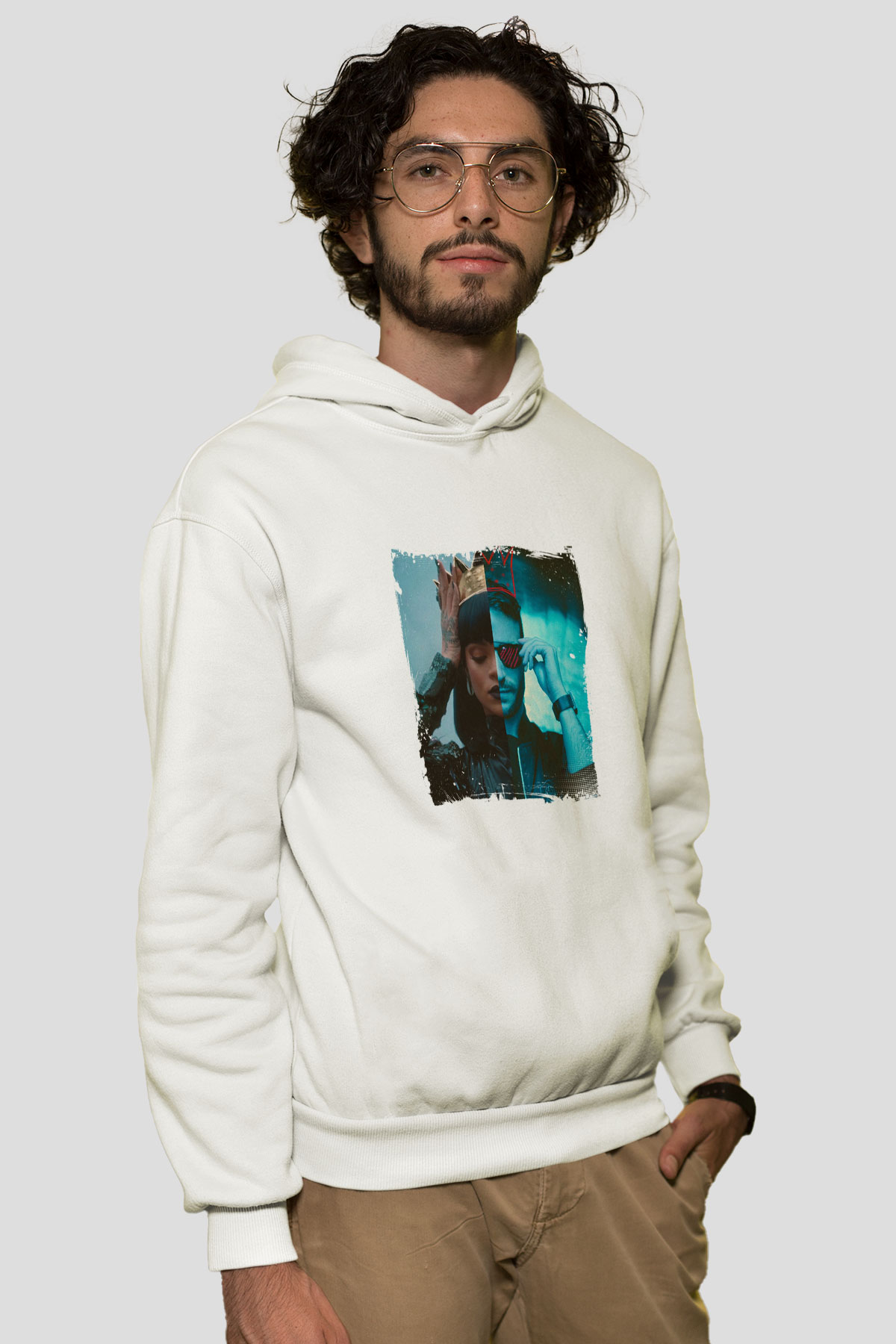 Don DiabloBaskılı Beyaz Hoodie