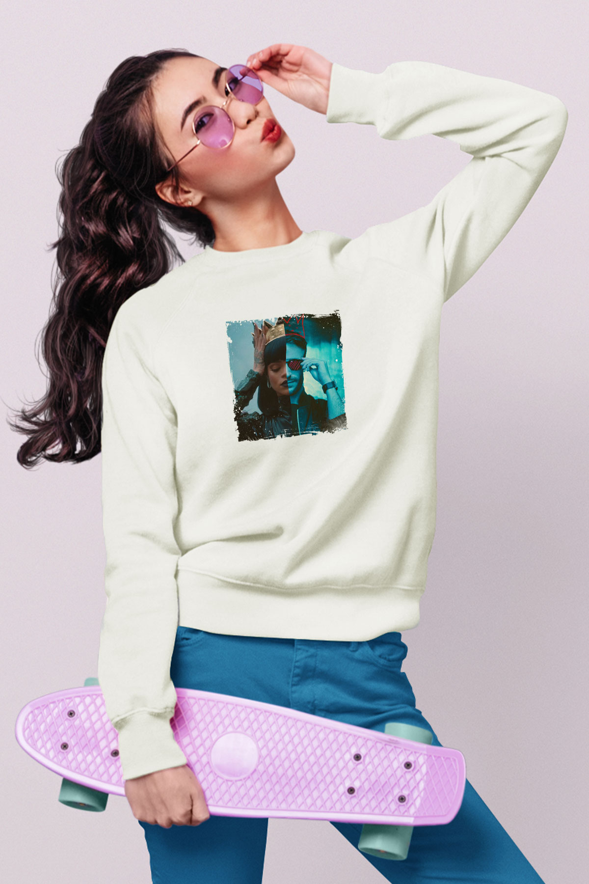 Don DiabloBaskılı Beyaz Sweatshirt