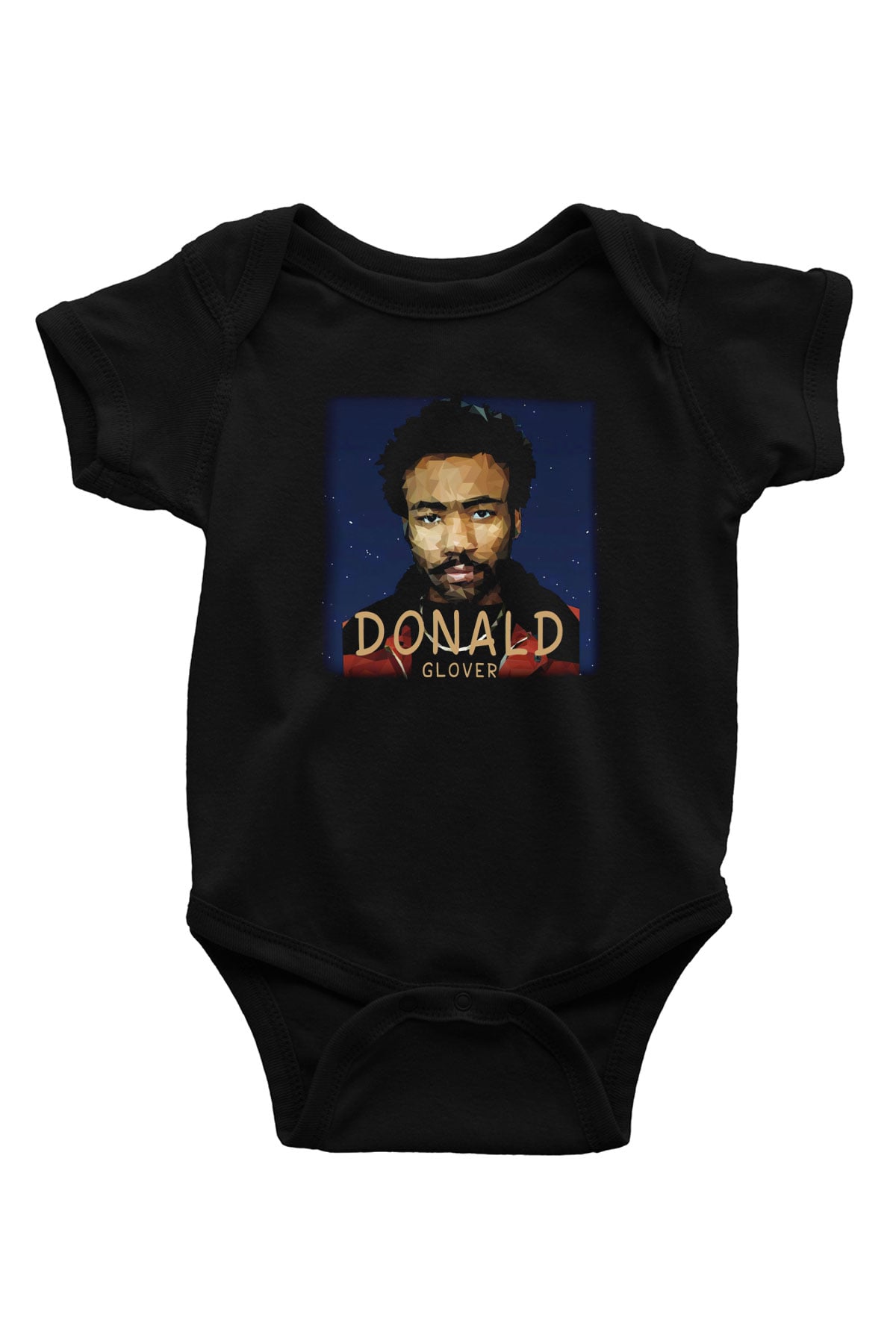 Donald Glover Baskılı Siyah Bebek Body - Zıbın
