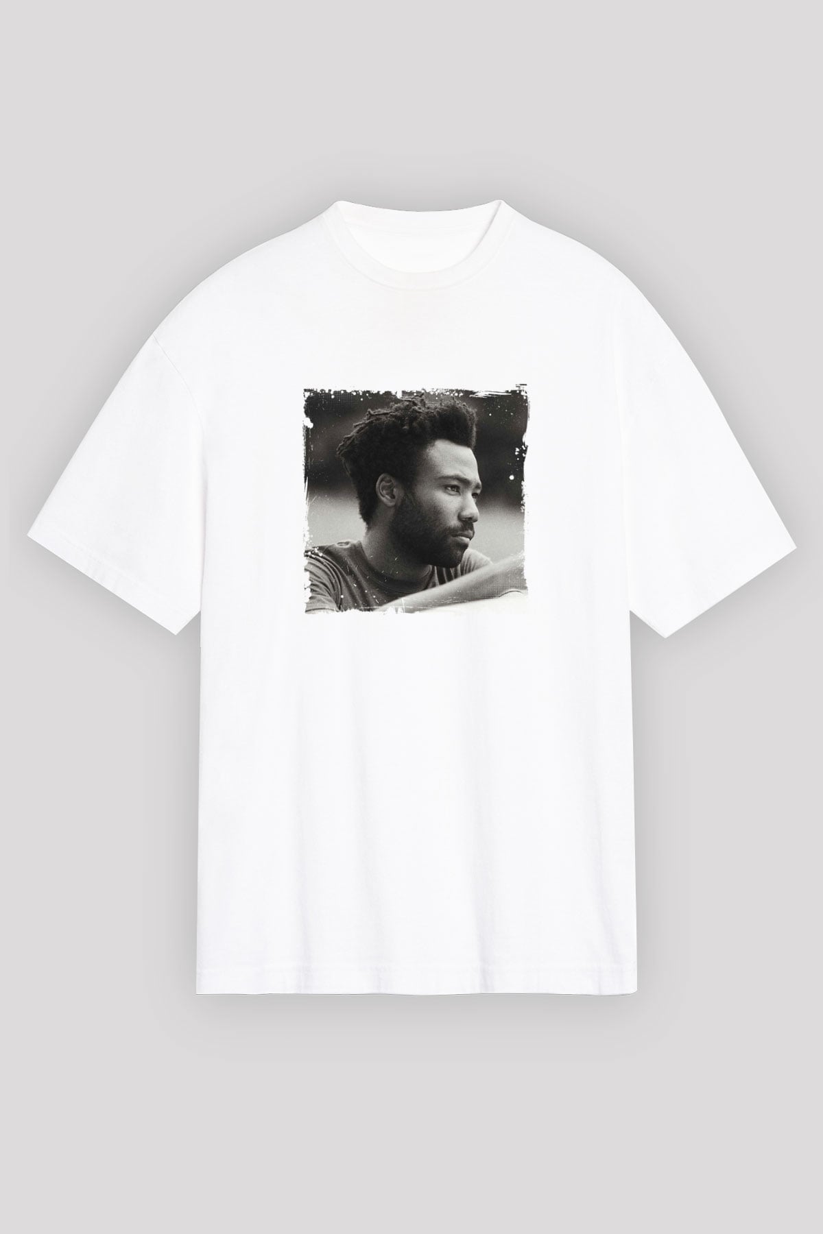 Donald Glover Baskılı Unisex Beyaz Tişört