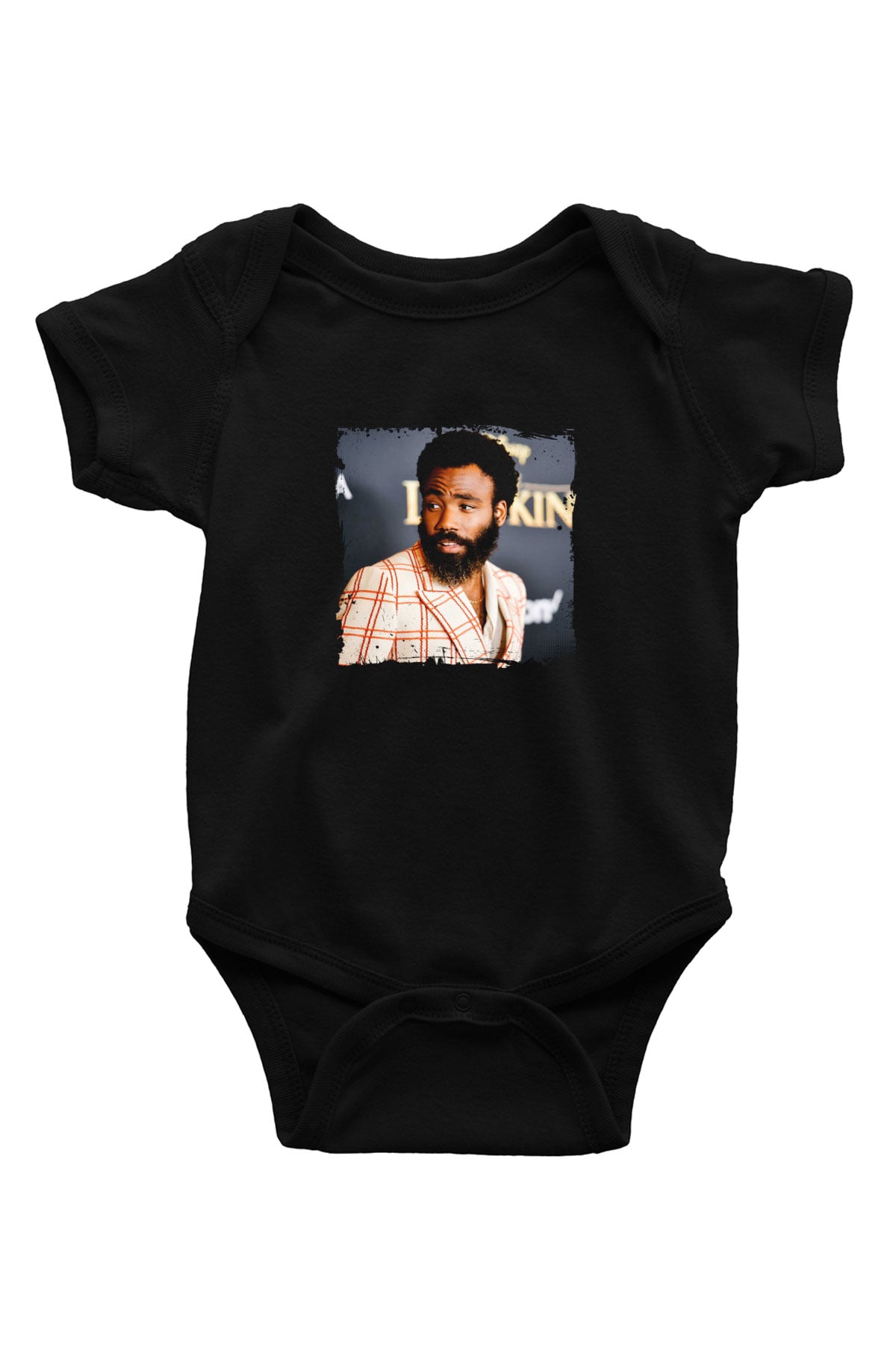 Donald Glover Baskılı Unisex Siyah Bebek Body - Zıbın
