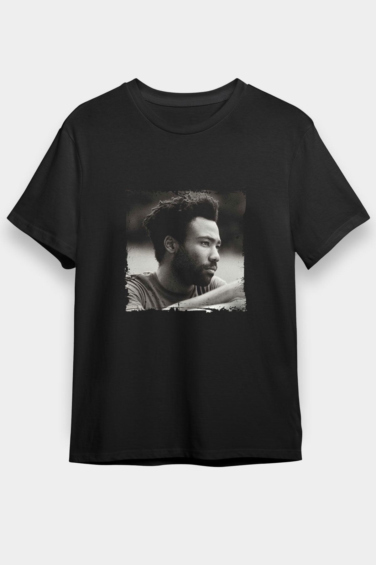 Donald Glover Baskılı Unisex Siyah Tişört