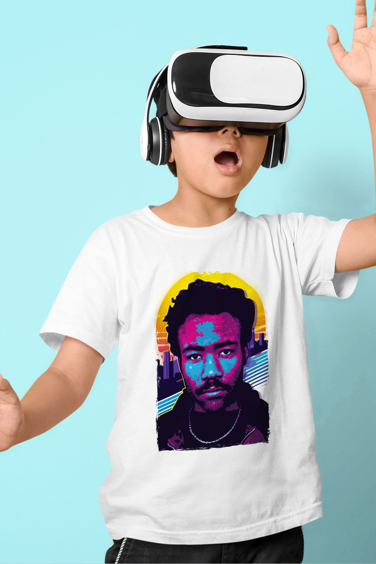 Donald Glover Beyaz Unisex Çocuk Tişört