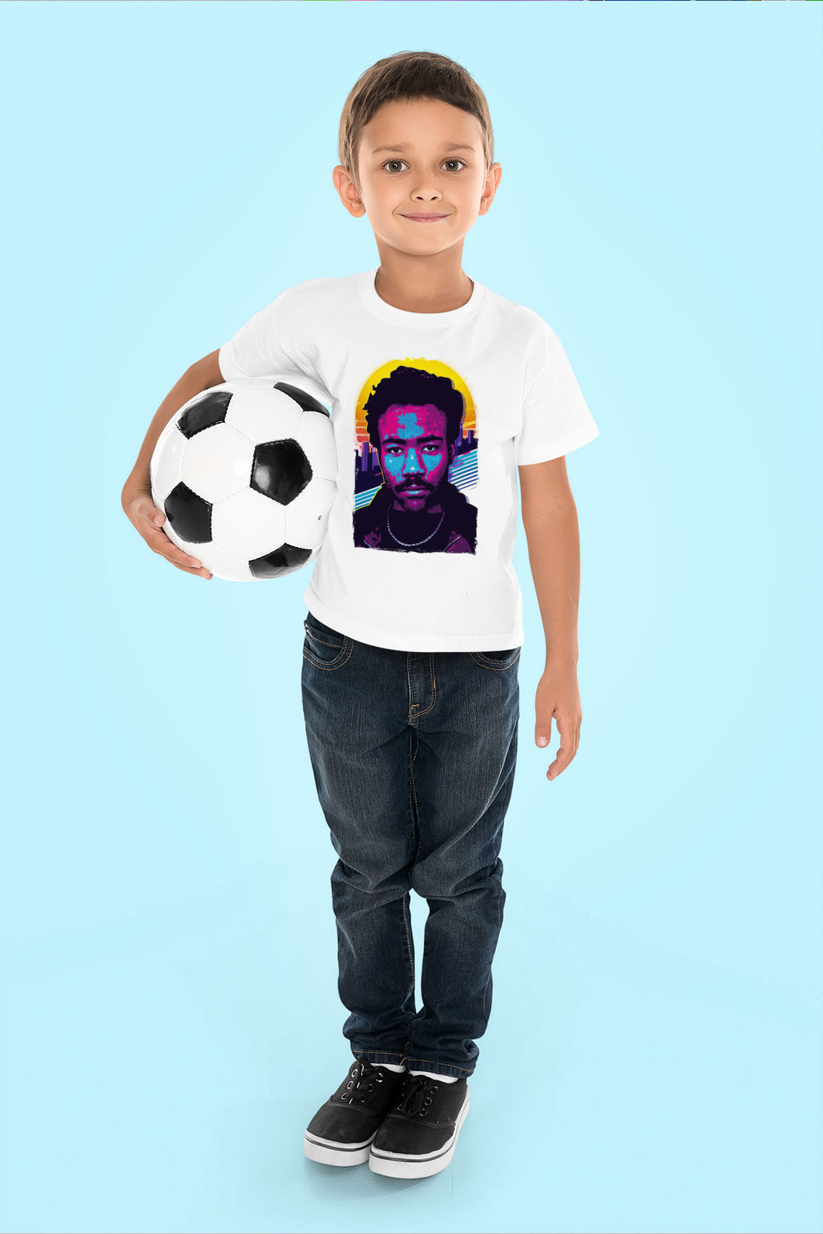 Donald Glover Beyaz Unisex Çocuk Tişört