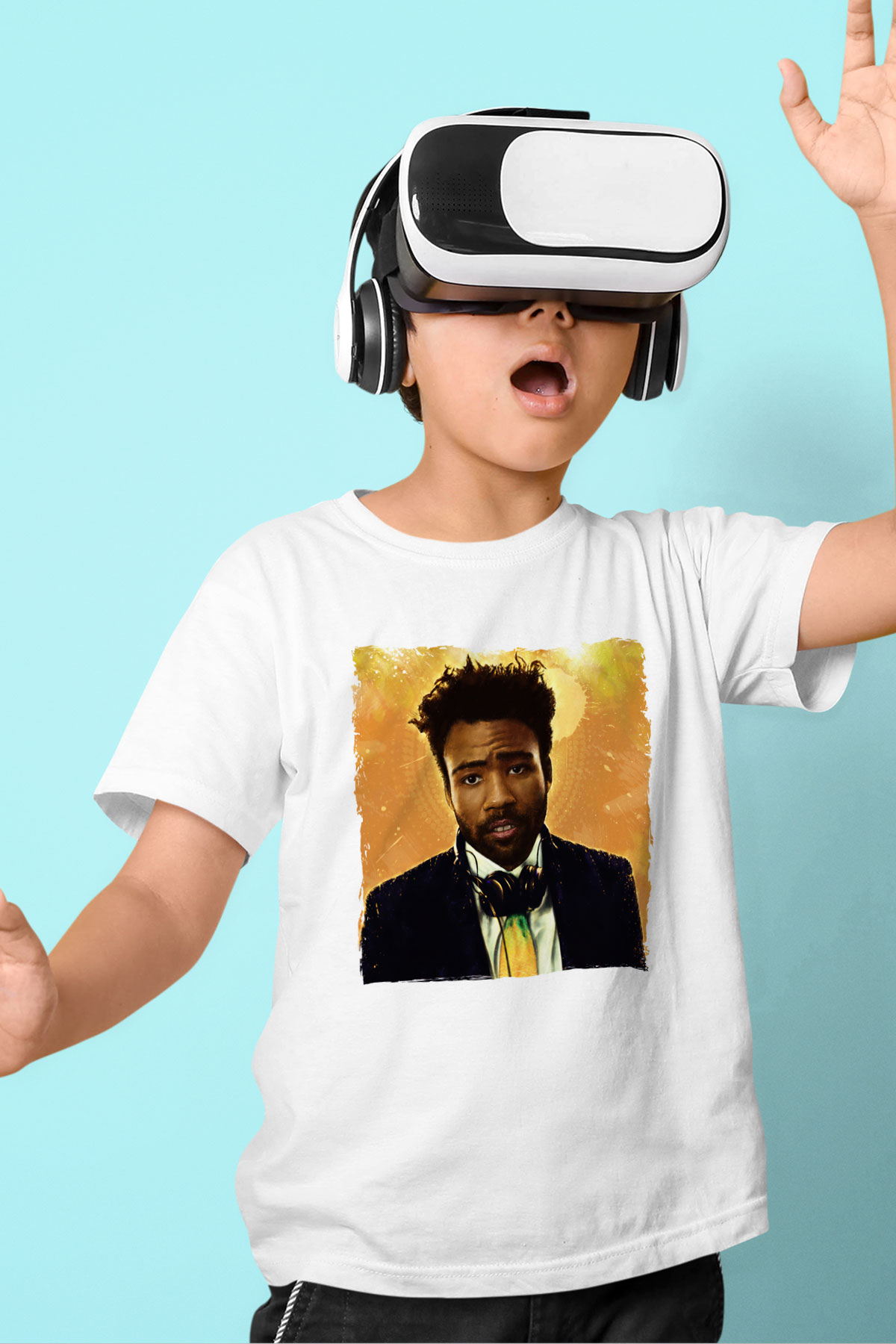 Donald Glover Beyaz Unisex Çocuk Tişört