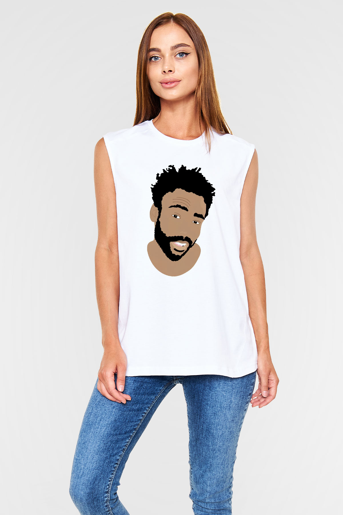 Donald Glover Beyaz Unisex Kolsuz Tişört