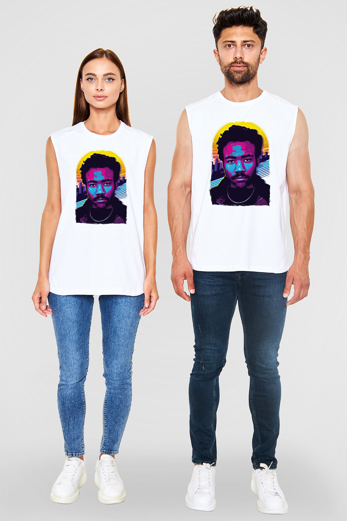 Donald Glover Beyaz Unisex Kolsuz Tişört