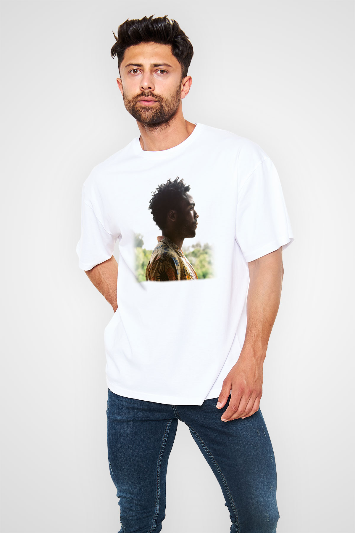 Donald Glover Beyaz Unisex Oversize Tişört T-Shirt