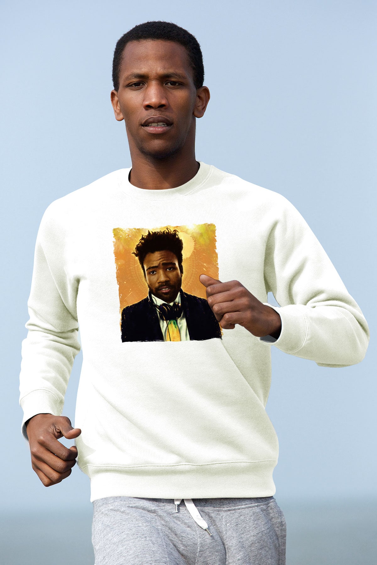 Donald Glover Beyaz Unisex Sweatshirt