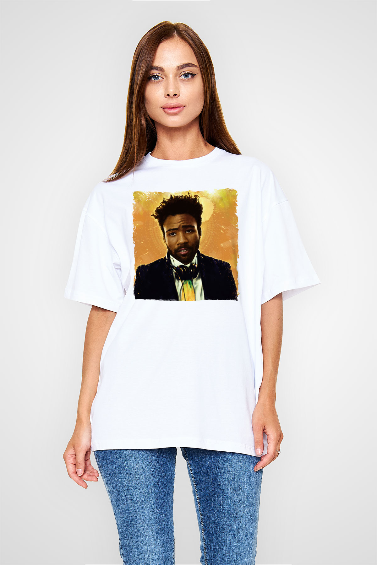 Donald Glover Beyaz Unisex Tişört T-Shirt - TişörtFabrikası