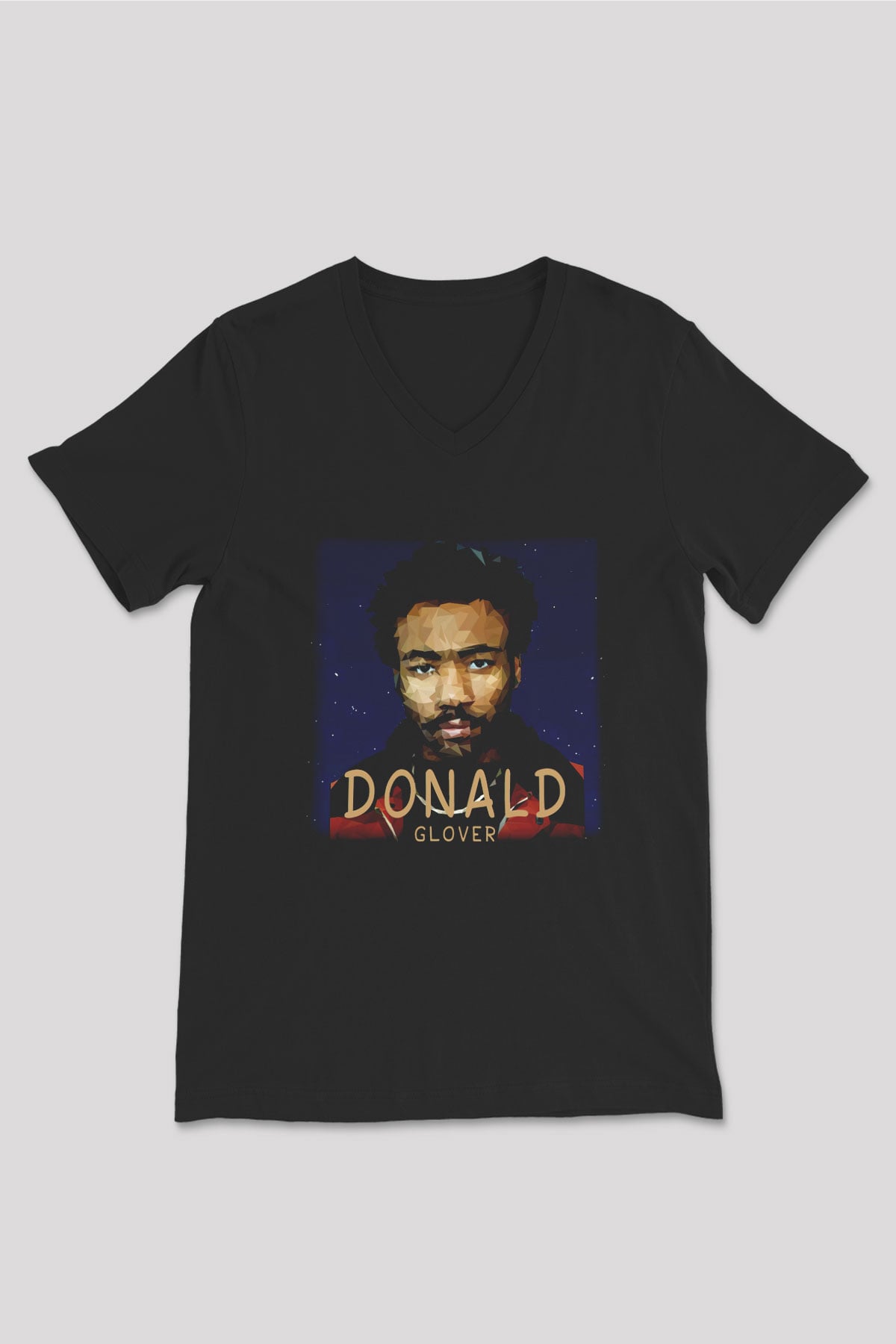 Donald Glover Siyah Unisex V Yaka Tişört T-Shirt