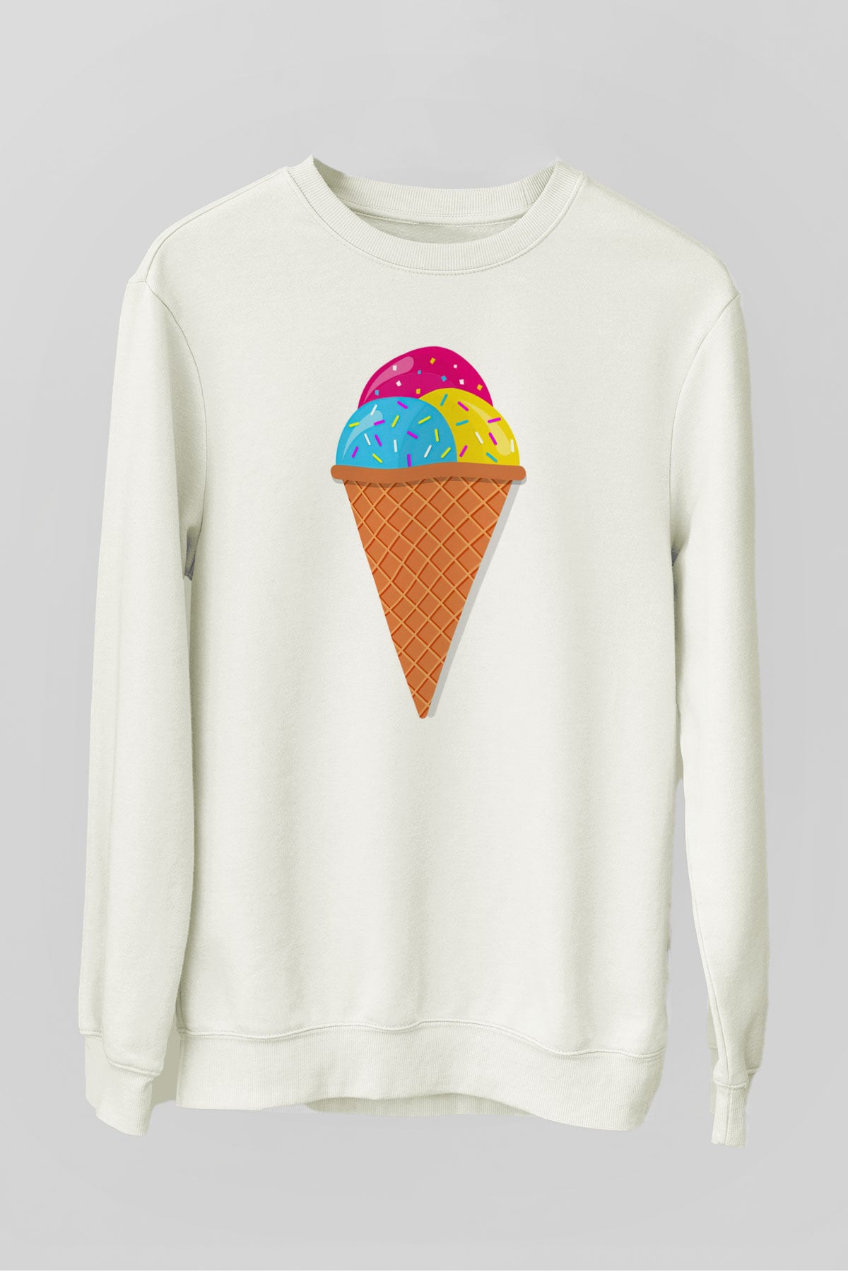 Dondurmacı Beyaz Unisex Sweatshirt