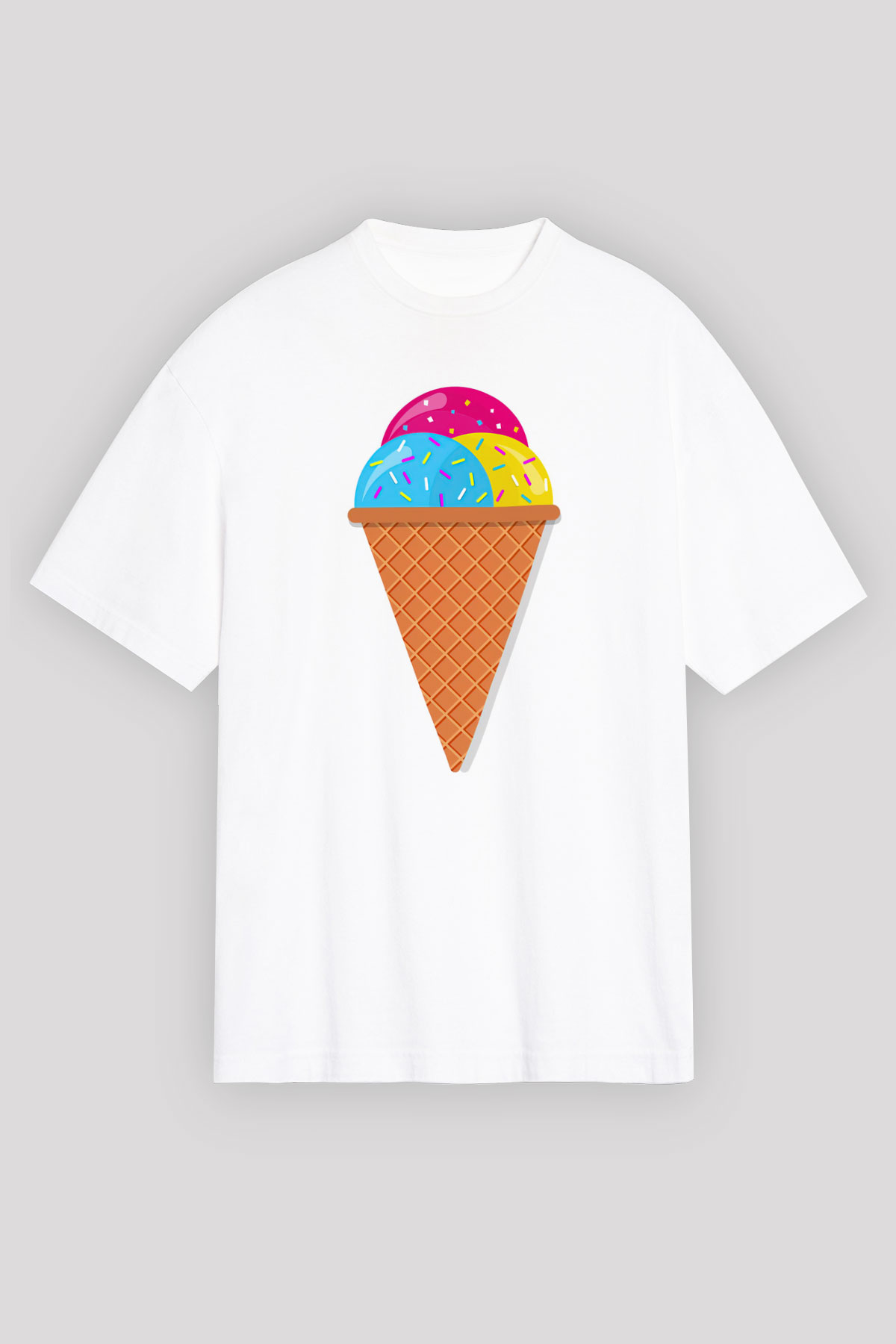 Dondurmacı Beyaz Unisex Tişört T-Shirt - TişörtFabrikası