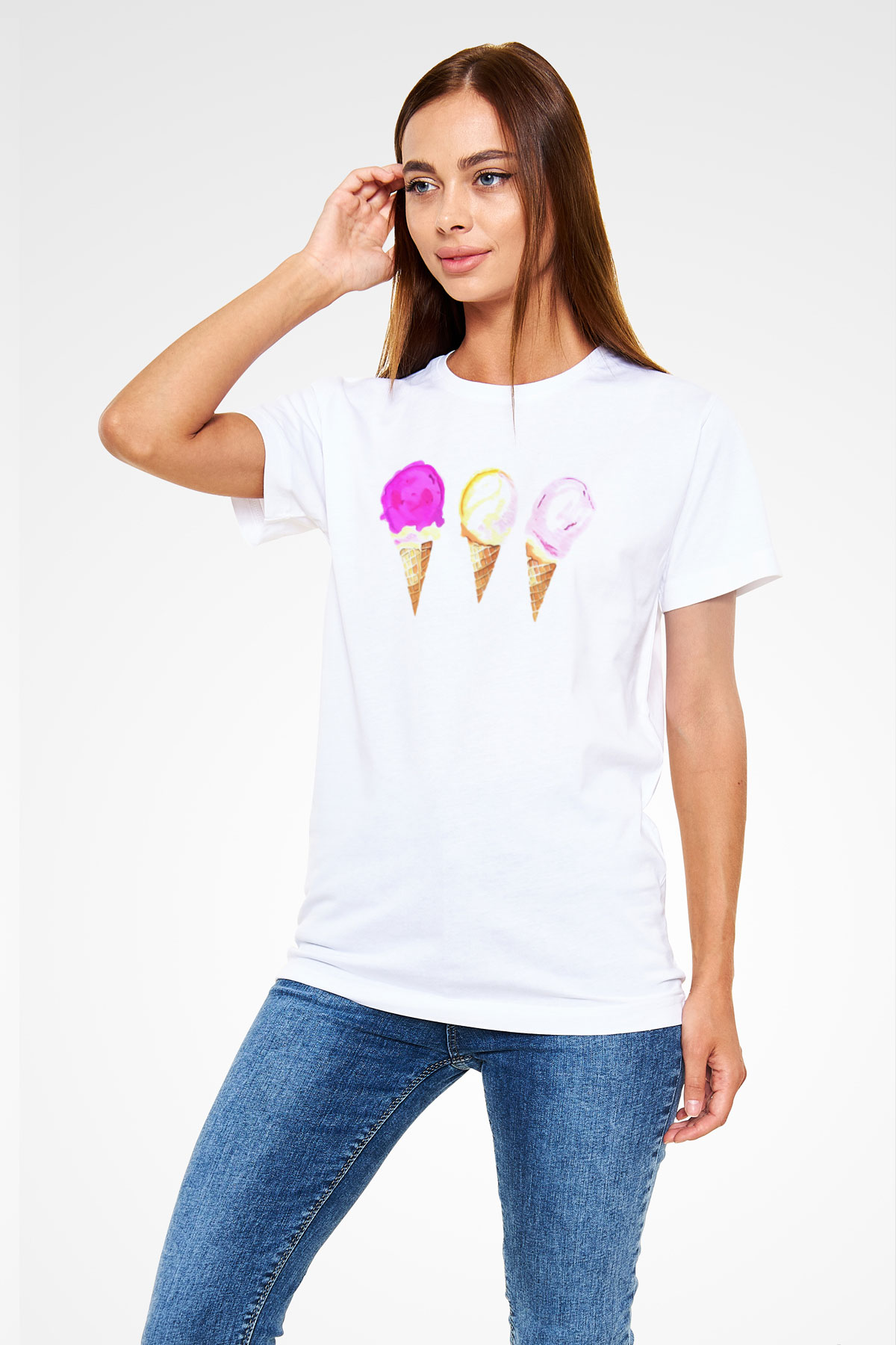 Dondurmacı Beyaz Unisex Tişört T-Shirt - TişörtFabrikası